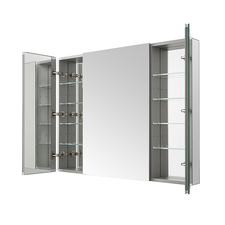Aquadom Royale 36x36 Triple Door Medicine Cabinet - Large Bathroom Mirror Cabinet with Adjustable Shelves, Rust-Resistant for Shower & Vanity Organization