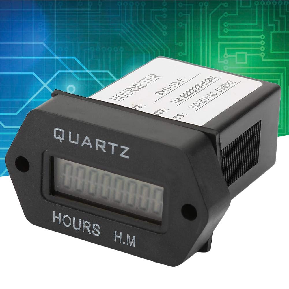 Industrial Digital Timer Counter 100V-250VAC with LED Display - Accurate Time Accumulation for Manufacturing, Lab Equipment & Process Control