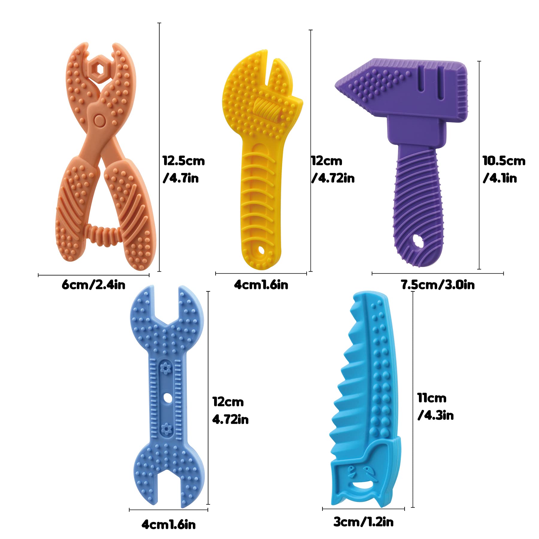 5PCS Baby Teething Toys for 0-6 Months - BPA Free Silicone Sensory Teether Set for Soothing Sore Gums | Perfect for Home, Travel & Daycare Use
