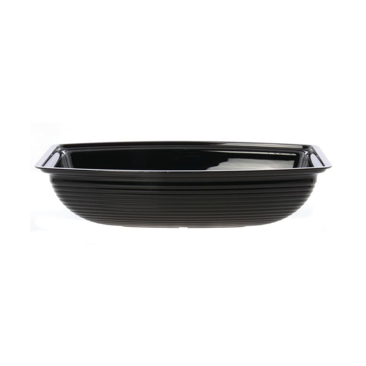 Cambro RSB912CW110 2.9 qt Black Rectangular Ribbed Serving Bowl - Durable Food Container for Restaurants, Catering & Home Kitchen Use