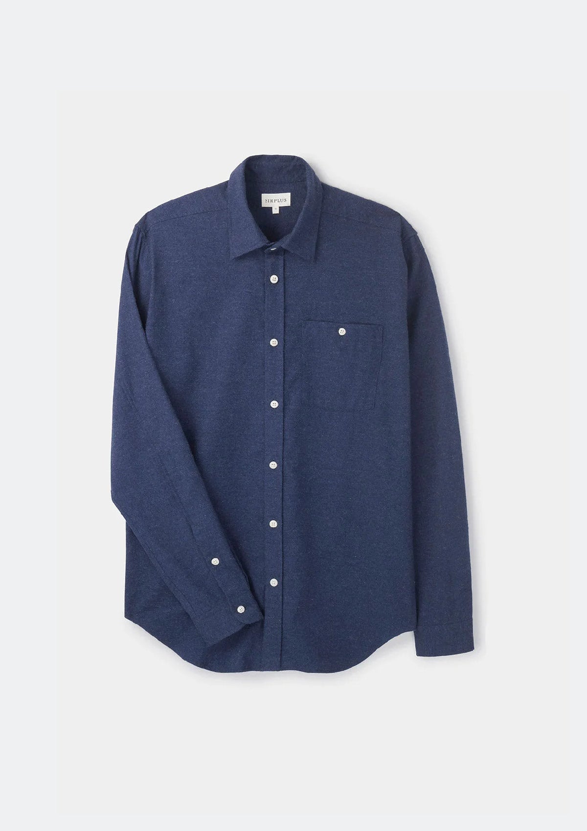 Premium Navy Blue Cotton Cashmere Blend Men's Shirt - Soft Comfortable Business Casual Wear for Office & Travel