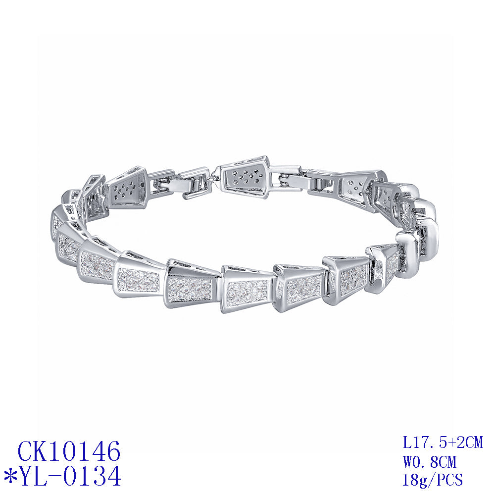 5A Cubic Zirconia Silver Bracelet for Women - Elegant Chain Link Jewelry for Parties, Weddings & Everyday Wear