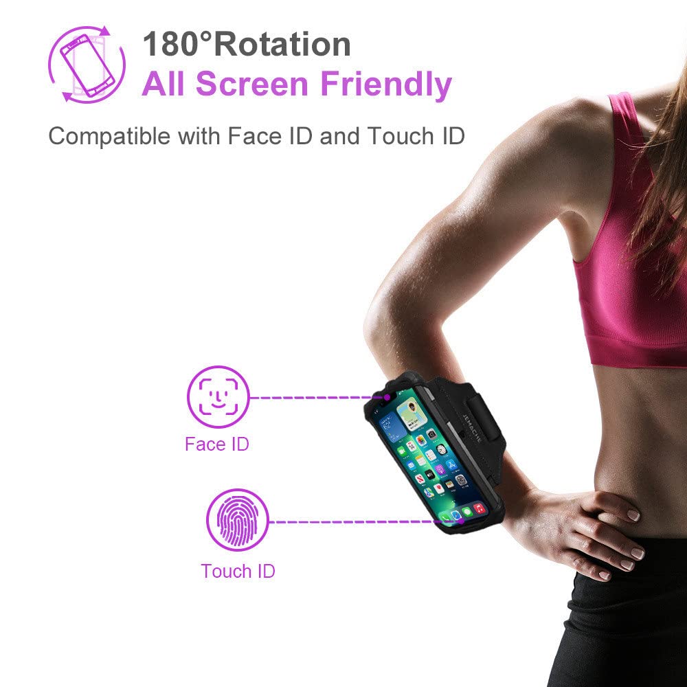 JEMACHE Adjustable Phone Wristband for iPhone 16 Pro Max/15/14/13/12/11 Pro & Plus | Samsung Galaxy S24/S23/S22/S21 Ultra | Secure Workout Running Armband Holder (Black) - Perfect for Gym, Jogging & Outdoor Activities