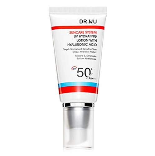 DR.WU UV Hydrating Lotion with Hyaluronic Acid SPF50+ 30ml - Daily Moisturizing Sunscreen for Face, Anti-Aging & Hydration - Perfect for Outdoor Activities, Travel & Summer Skincare