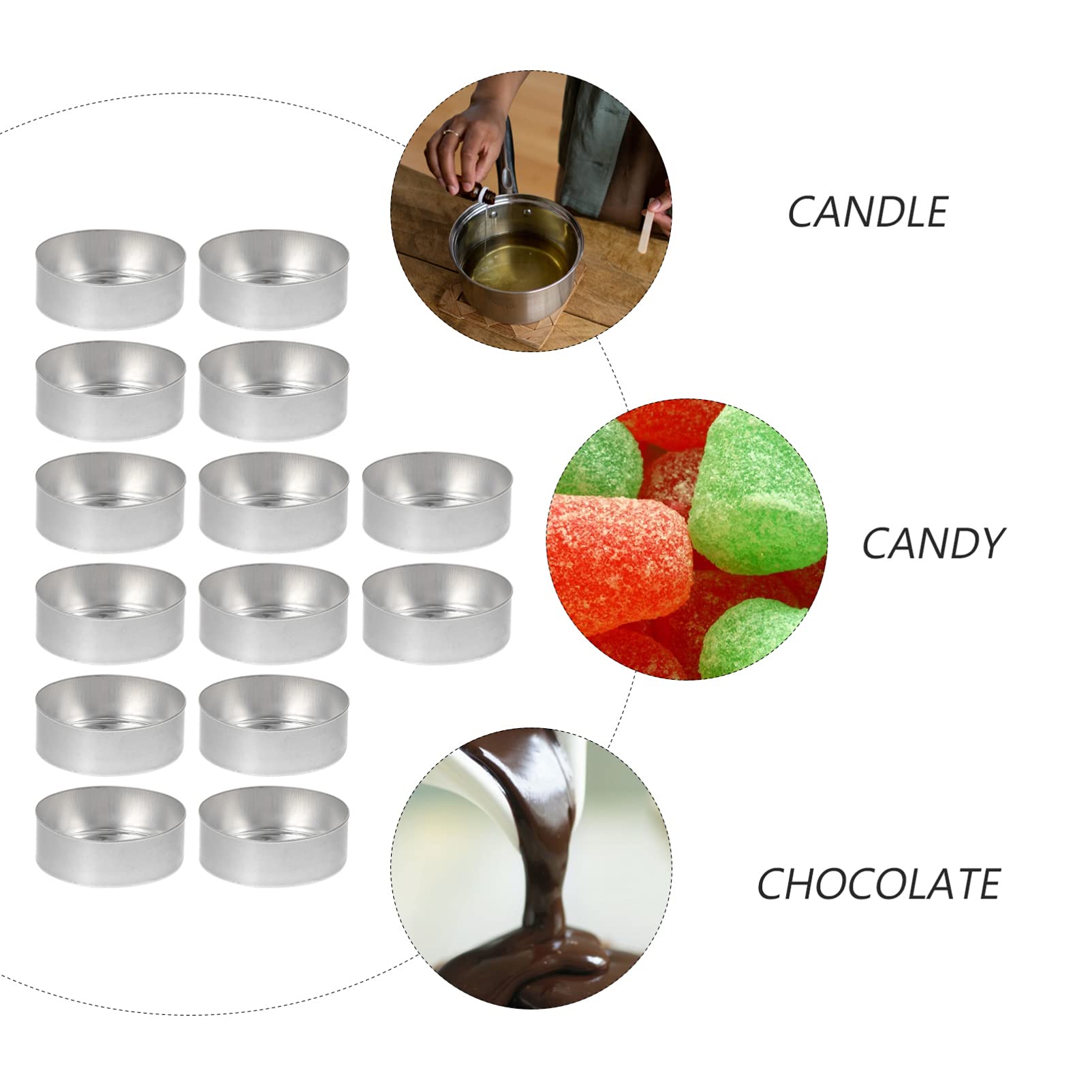 50-Pack Aluminum Tealight Candle Cups - Small Empty Tins for DIY Candle Making, Wedding Decorations & Home Aromatherapy - Perfect for Parties, Spa Nights & Romantic Ambiance