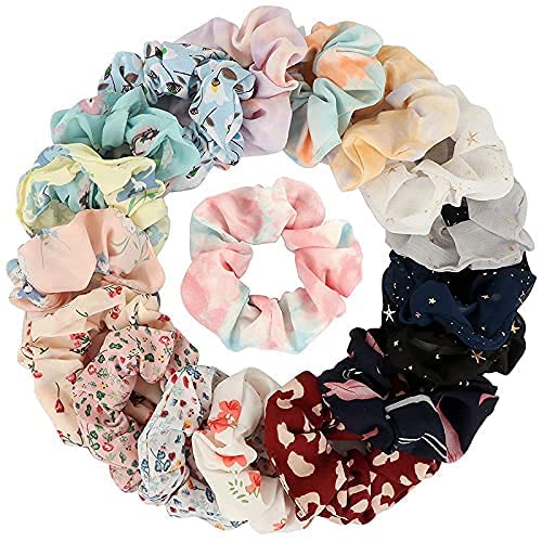 FAMEZA 6 Pack Satin Hair Scrunchies for Women - Soft Elastic Hair Ties & Ponytail Holders, Brown Solid Color Hair Accessories for Girls & Women | Perfect for Work, Gym, Yoga, and Everyday Styling