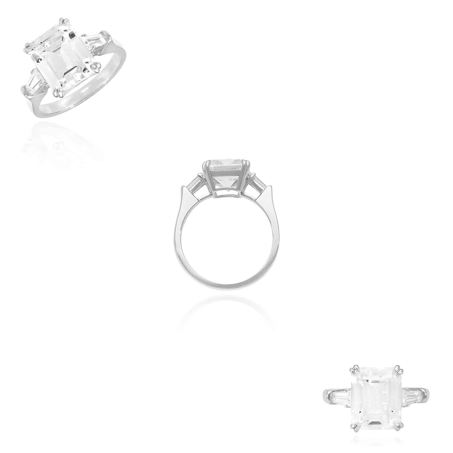 3.30CTW Radiant Cut Cubic Zirconia 3-Stone 14K White Gold Engagement Ring for Women - Perfect for Proposals, Anniversaries & Bridal Jewelry