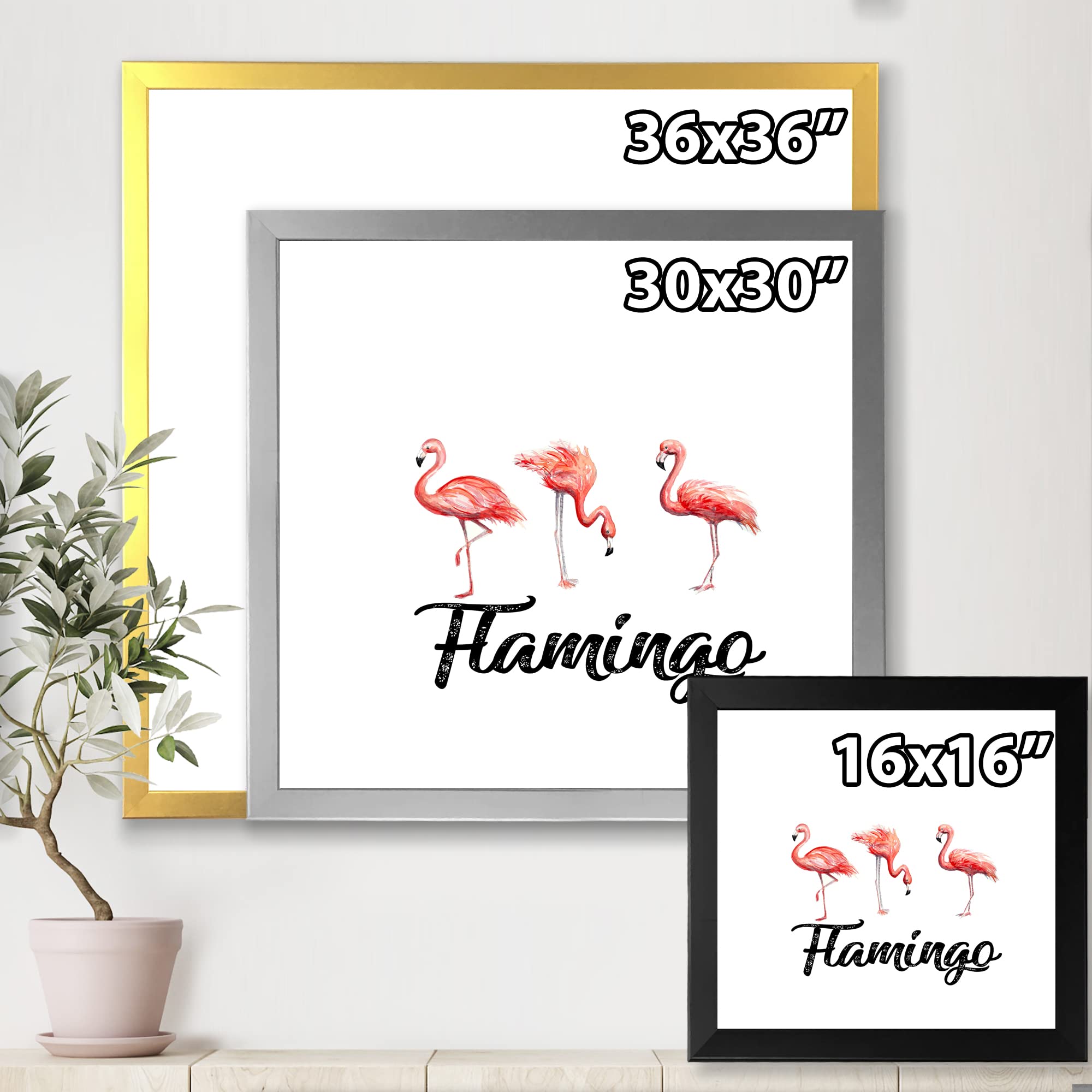 Three Flamingos Farmhouse Framed Wall Art - Rustic Home Decor for Living Room, Bedroom & Office - Perfect for Farmhouse, Boho & Coastal Style Interiors