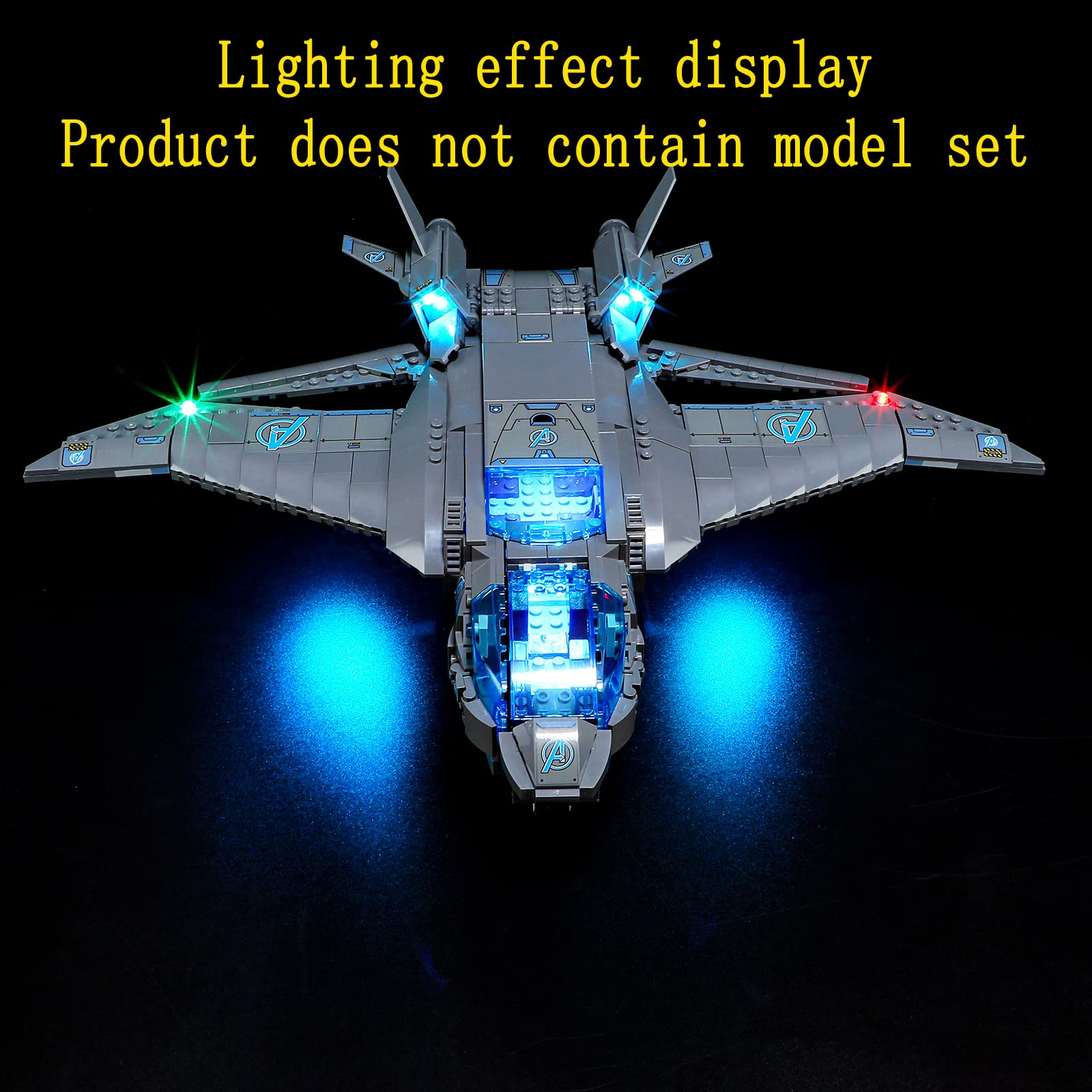 GEAMENT LED Light Kit for LEGO Avengers Quinjet 76248 - Compatible with Building Blocks (Model Not Included) - Perfect for Display & Nighttime Play