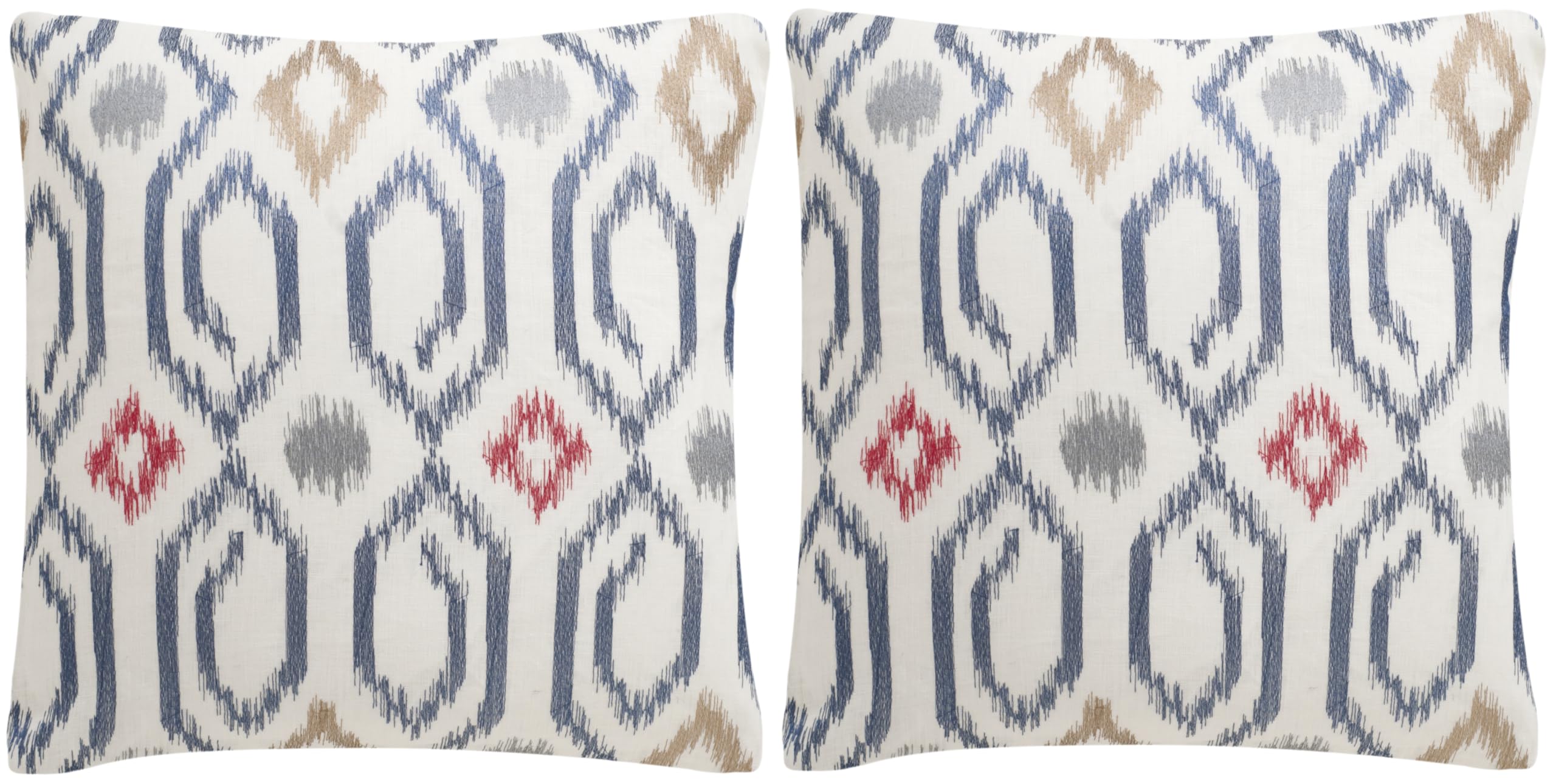 Safavieh 18x18 Inch Navy Blue Throw Pillow Set of 2 - Soft Decorative Cushions for Sofa, Bed, Living Room & Home Decor