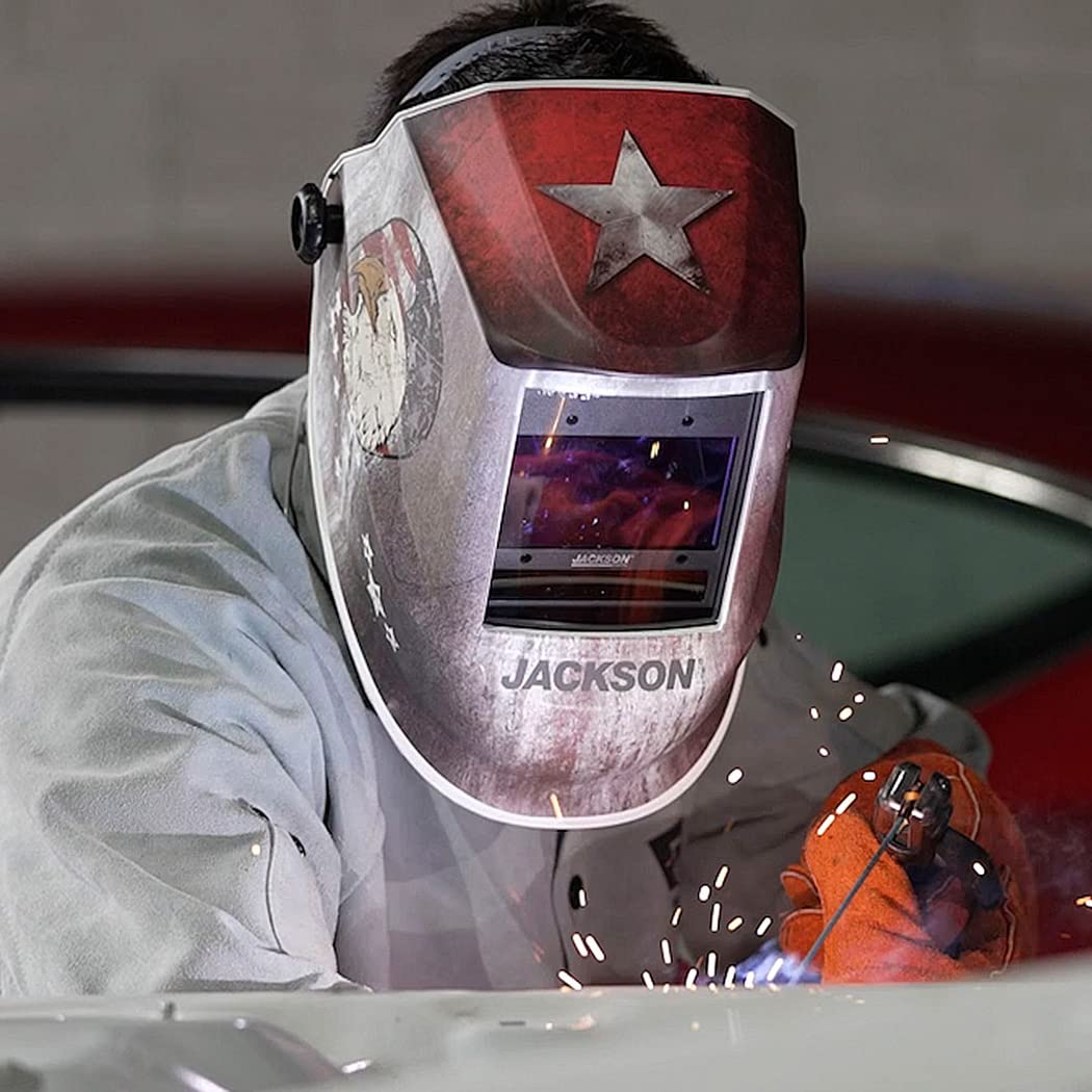 Jackson Safety Premium Auto Darkening Welding Helmet with ADF - Ultra Lightweight Welding Hood ANSI Z87.1 Certified - for MIG, TIG, Arc Welding & Metal Fabrication (Multiple Styles Available)