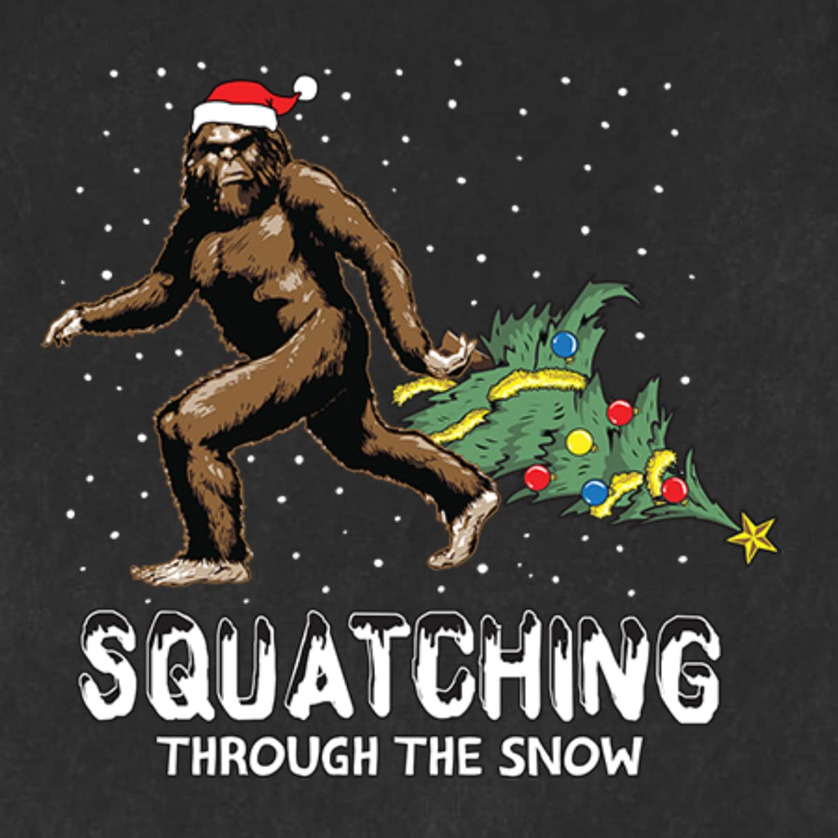 Bigfoot Christmas Tri-Blend Racerback Tank Top - Funny Sasquatch Holiday Shirt for Women & Men - Perfect for Xmas Parties & Winter Festivals