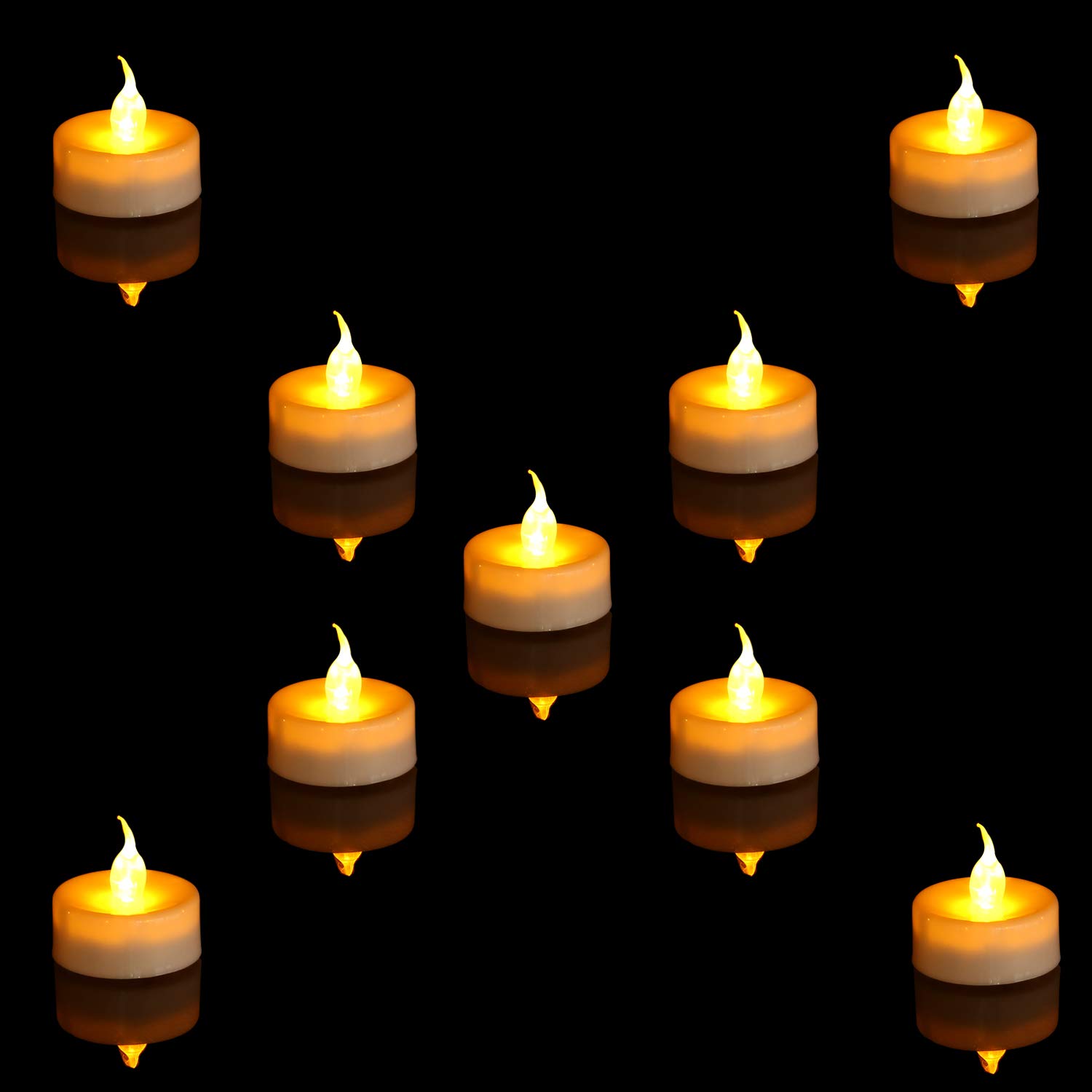 LED Remote Tea Lights with Timer - 12 Pack Electric Flameless Candles, Flickering Amber Votive Lights for Wedding, Home Decor, Party & Romantic Dinner Ambiance