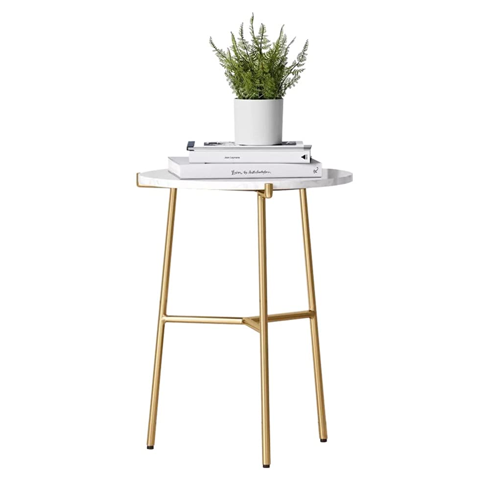 Rotating Wheels Bamboo Side Table - C-Shaped Coffee Table with Easy Mobility, Snack Stand & Nightstand for Living Room, Bedroom & Office - White (47x62cm) - Perfect for Small Spaces, TV Snacking & Bedside Storage