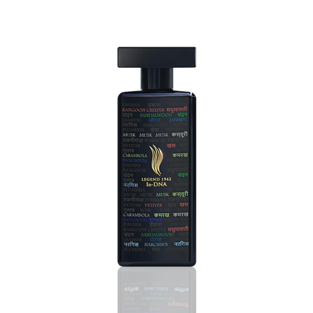 Legend 1942 Long-Lasting Luxury Perfume for Men & Women - In-Dna Black 100ml Eau de Cologne | Floral Fragrance | Premium Handcrafted Scent by Amitabh Bachchan | Perfect for Daily Wear, Special Occasions & Gift Giving