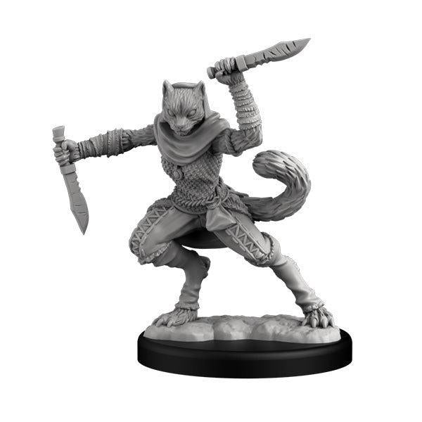 Catfolk Huntress & Sorcerer RPG Miniature Set for D&D, Pathfinder, and Tabletop Games - Perfect for Fantasy Roleplaying Adventures