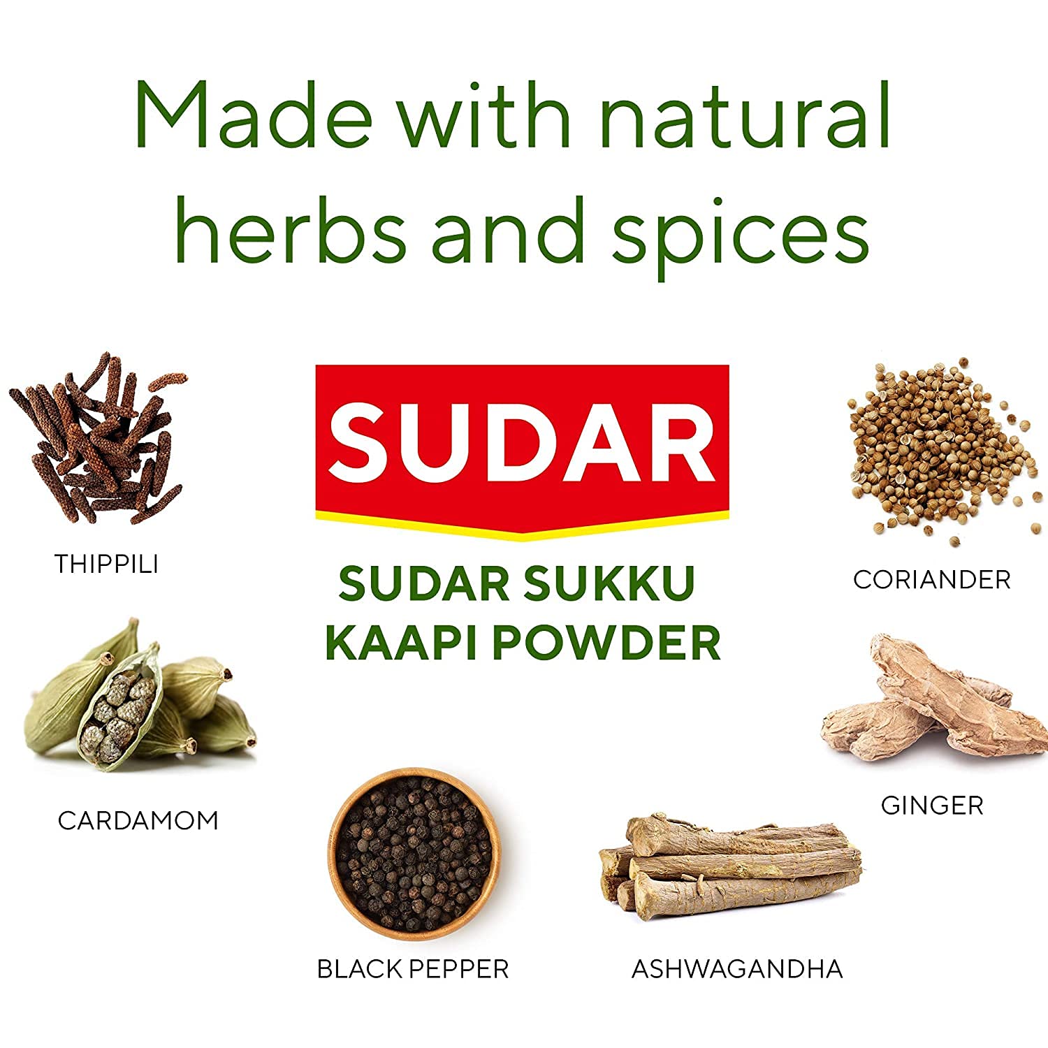 Sudar Sukku Malli Coffee Powder 500g - Chukku Kappi Powder with Dry Ginger & Coriander | Herbal Coffee Alternative for Digestion & Cold Relief | Perfect for Winter Mornings & Ayurvedic Wellness Routines