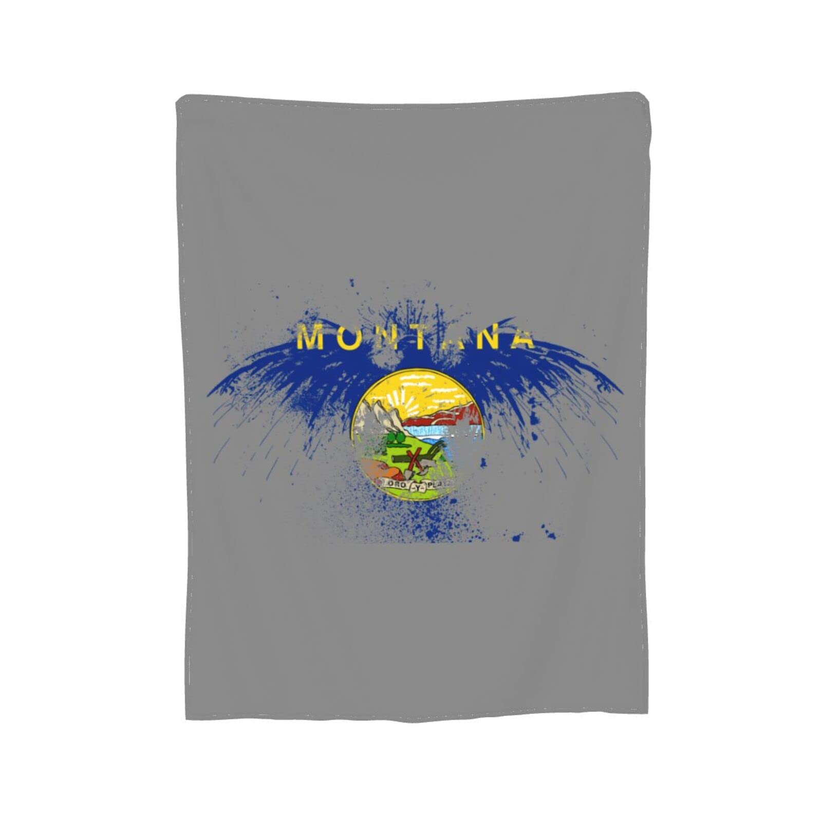 HUFURI Eagle Montana Flag Flannel Fleece Throw Blanket - Ultra Soft & Cozy 60
