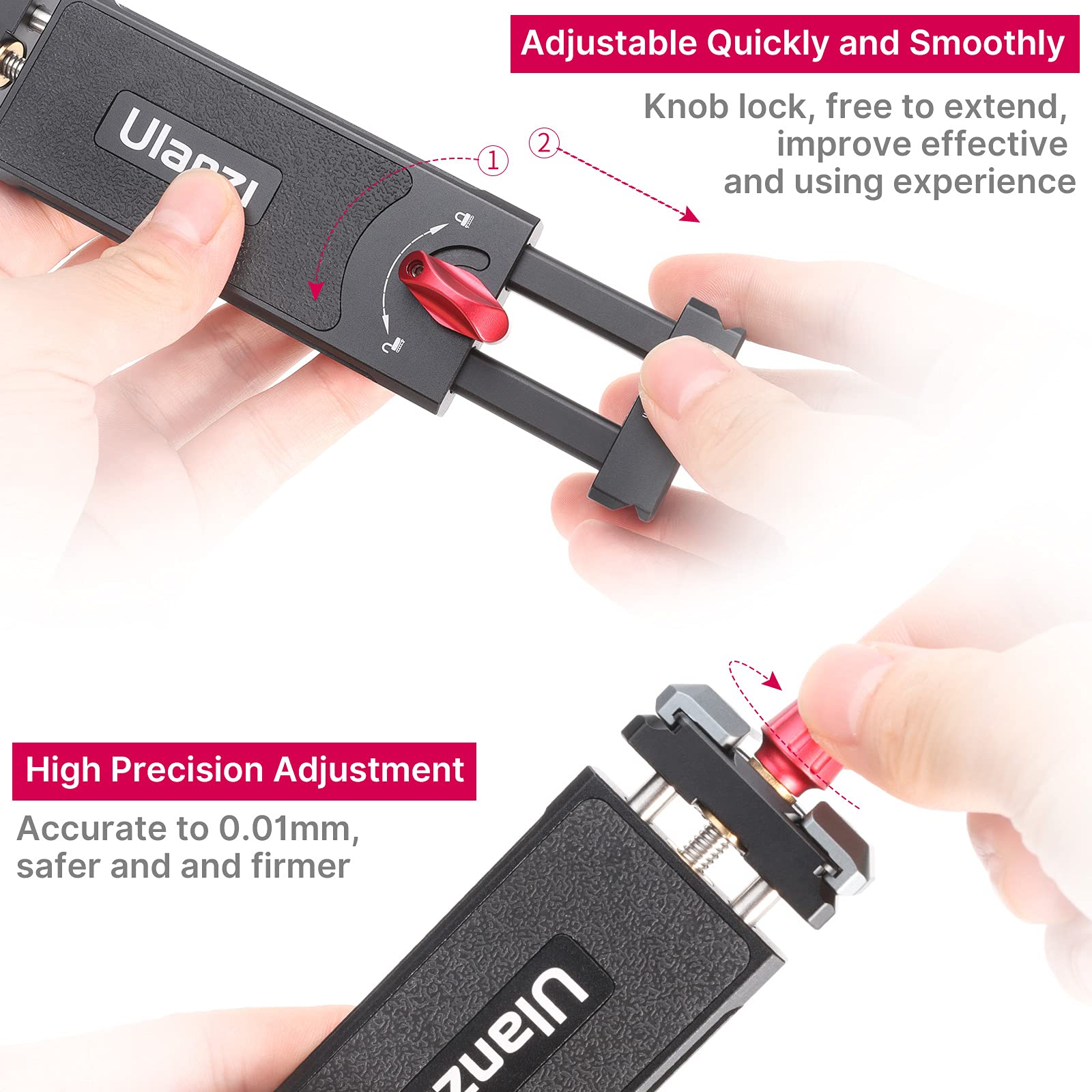 Universal Aluminum iPad Tripod Mount Holder - Adjustable U-pad III 7.9-12.9in Metal Tablet Clamp with Cold Shoe & 2 Arca Swiss QR Mounts for iPhone iPad Air Mini - Perfect for Video Recording, Live Streaming & Photography