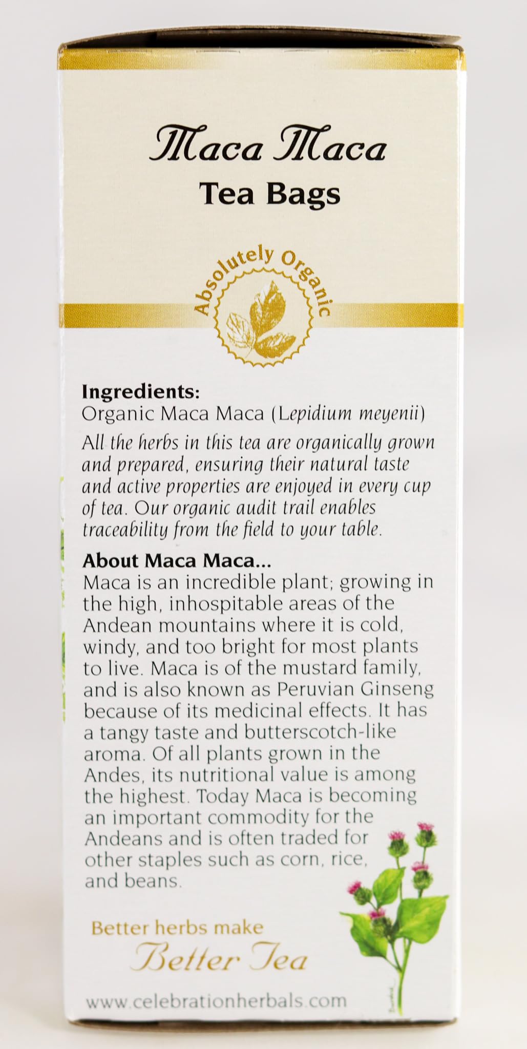 Organic Maca Root Powder by CELEBRATION HERBALS - 24 Tea Bags (0.02 lb) | Natural Energy Boost, Hormone Balance & Stress Relief | Perfect for Smoothies, Teas & Wellness Drinks
