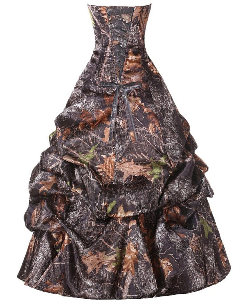 Kivary A-Line Camouflage Long Corset Prom Dress & Wedding Gown - Elegant Formal Evening Gown for Homecoming, Quinceañera, and Special Occasions