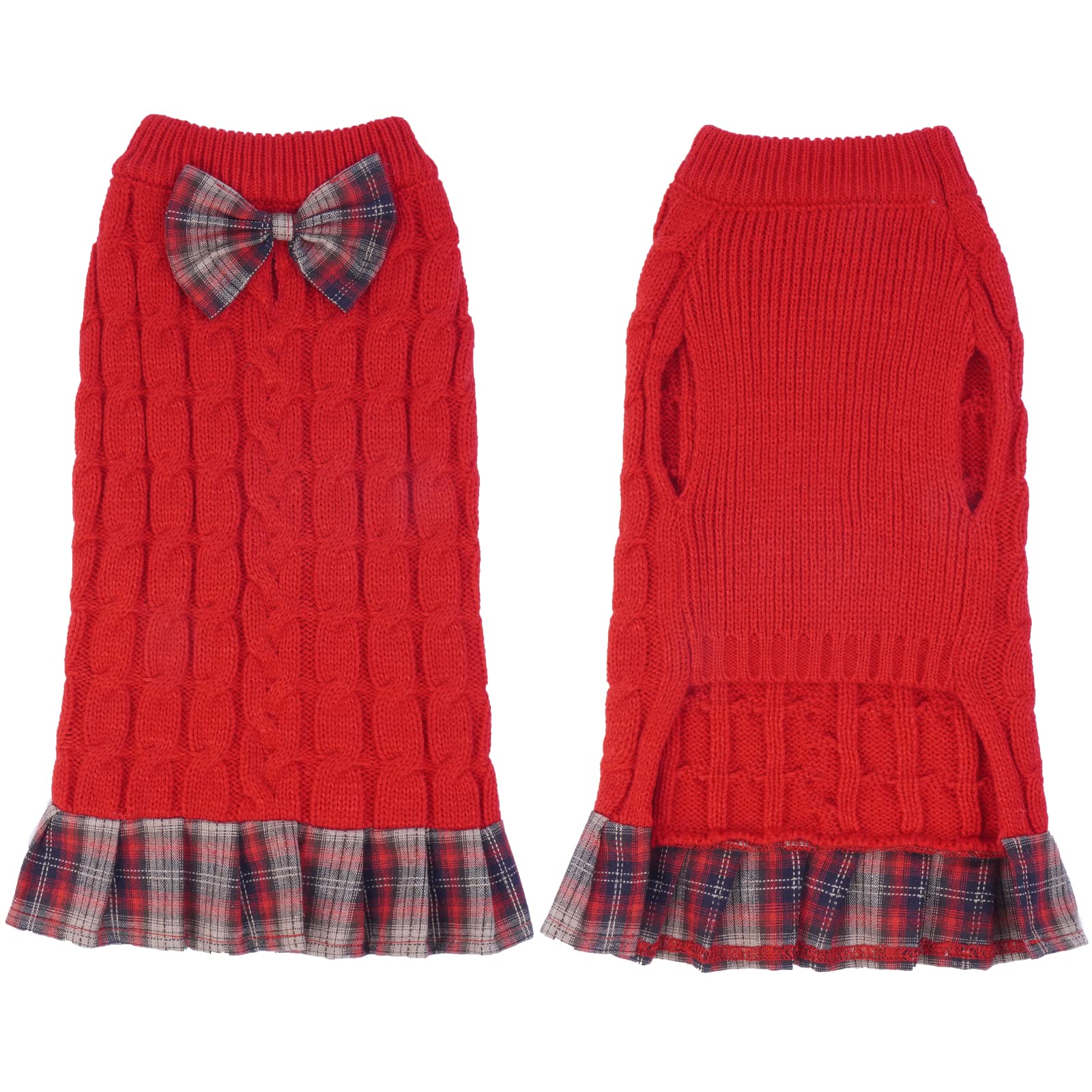 Kuoser Dog Sweater - British Style Knit Dog Sweater Vest with Turtleneck, Warm Pullover Coat for Small & Medium Dogs (XS-XL) - Fall & Winter Dog Clothes with Leash Hole - Perfect for Bulldogs, Puppies & Indoor/Outdoor Winter Walks