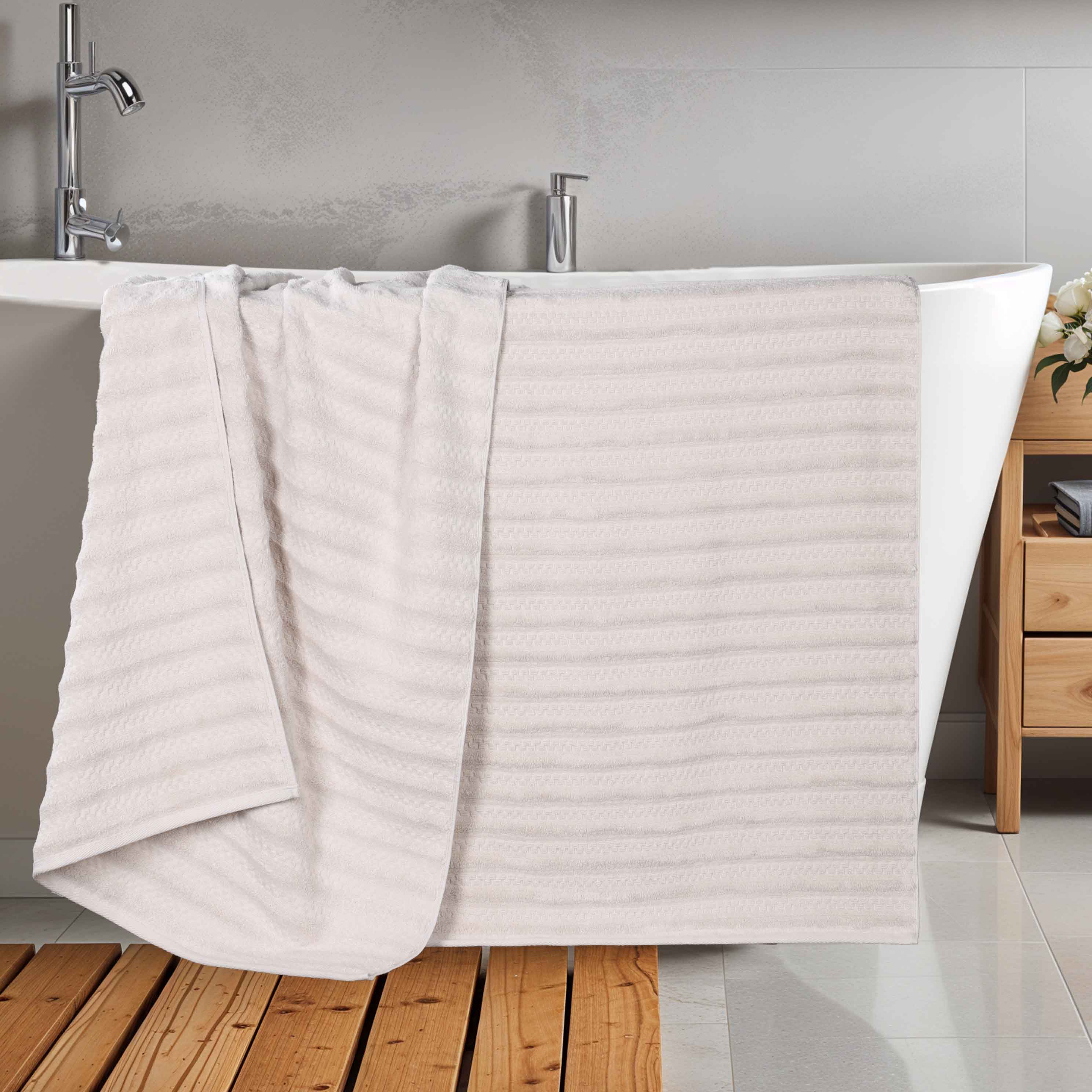 Zuma Zero Twist Cotton Medium Weight Absorbent Bath Towels - Set of 2 | Ultra Soft & Quick-Drying Bath Sheets for Spa, Hotel & Home Use