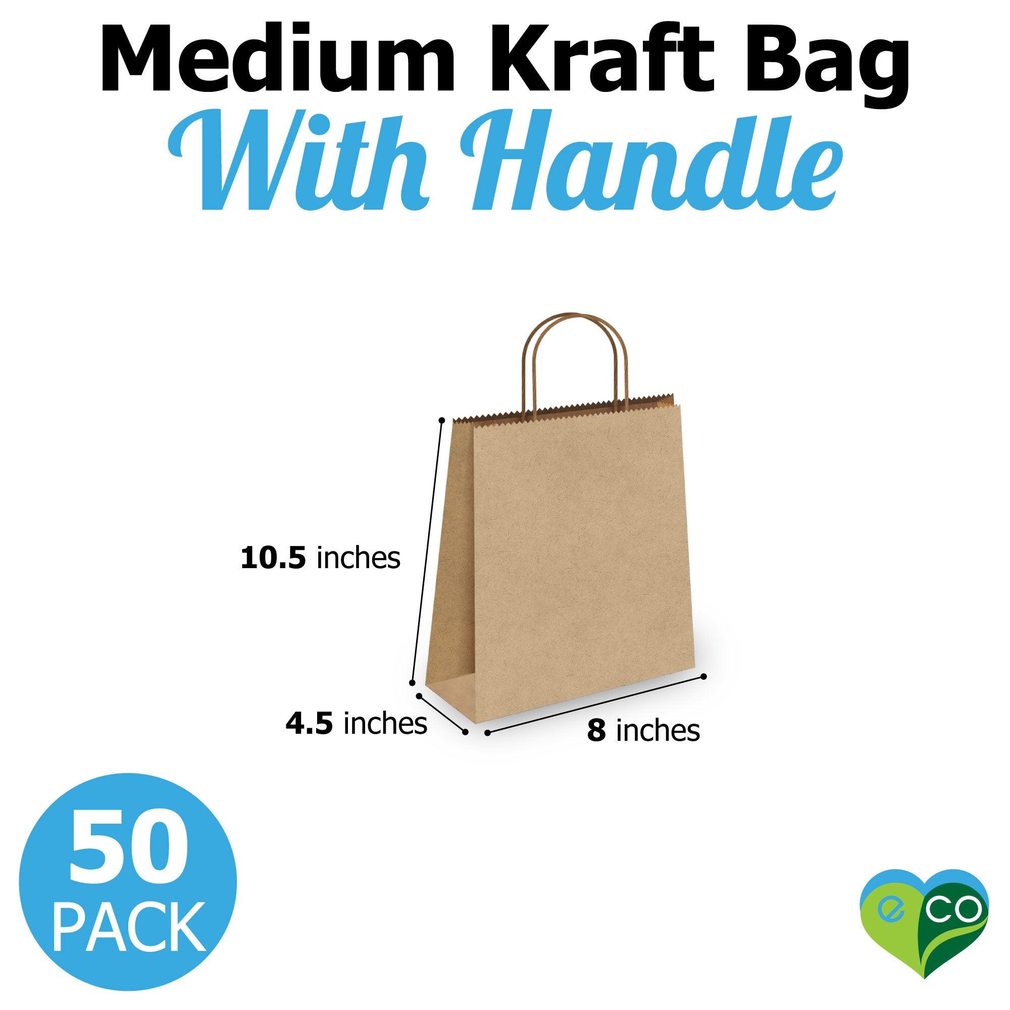 Eco-Friendly Brown Kraft Bags 8x4.5x10.5 Inches - Perfect for Gift Packaging, Retail Shopping & Party Favors | Durable & Sustainable Paper Bags for Small Businesses