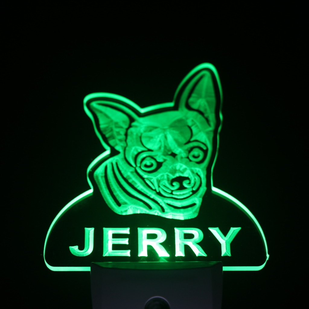ADVPRO ws1061-tm Personalized Chihuahua Dog Night Light with Name - Auto Day/Night Sensor LED Sign for Bedroom, Nursery & Pet Lover Gift