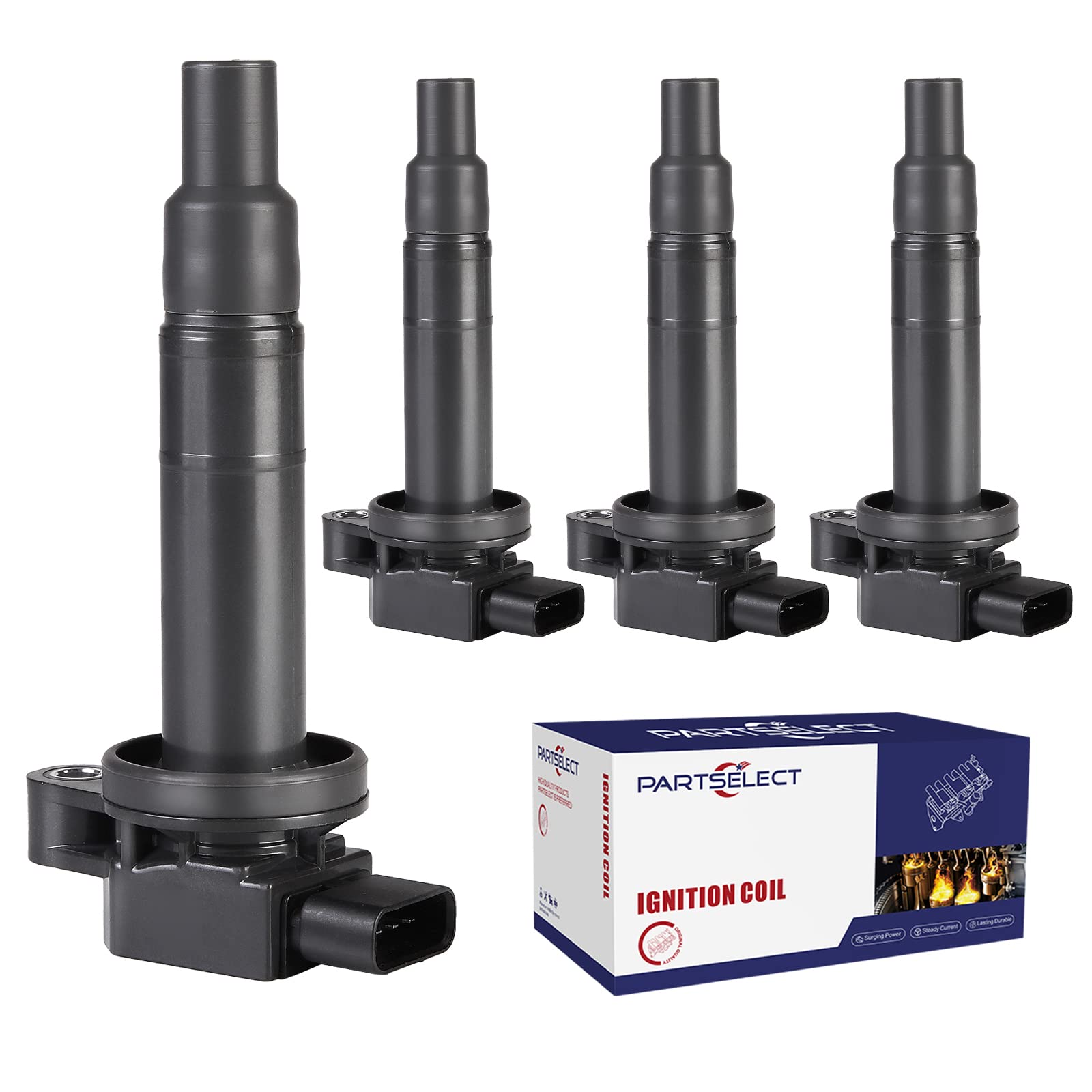 4PCS Ignition Coil Pack UF316 C1304 9091902240 Replacement for Toyota Yaris Echo Prius Scion xA xB 1.5L L4 (2000-2018) - Perfect for Engine Performance & Smooth Driving