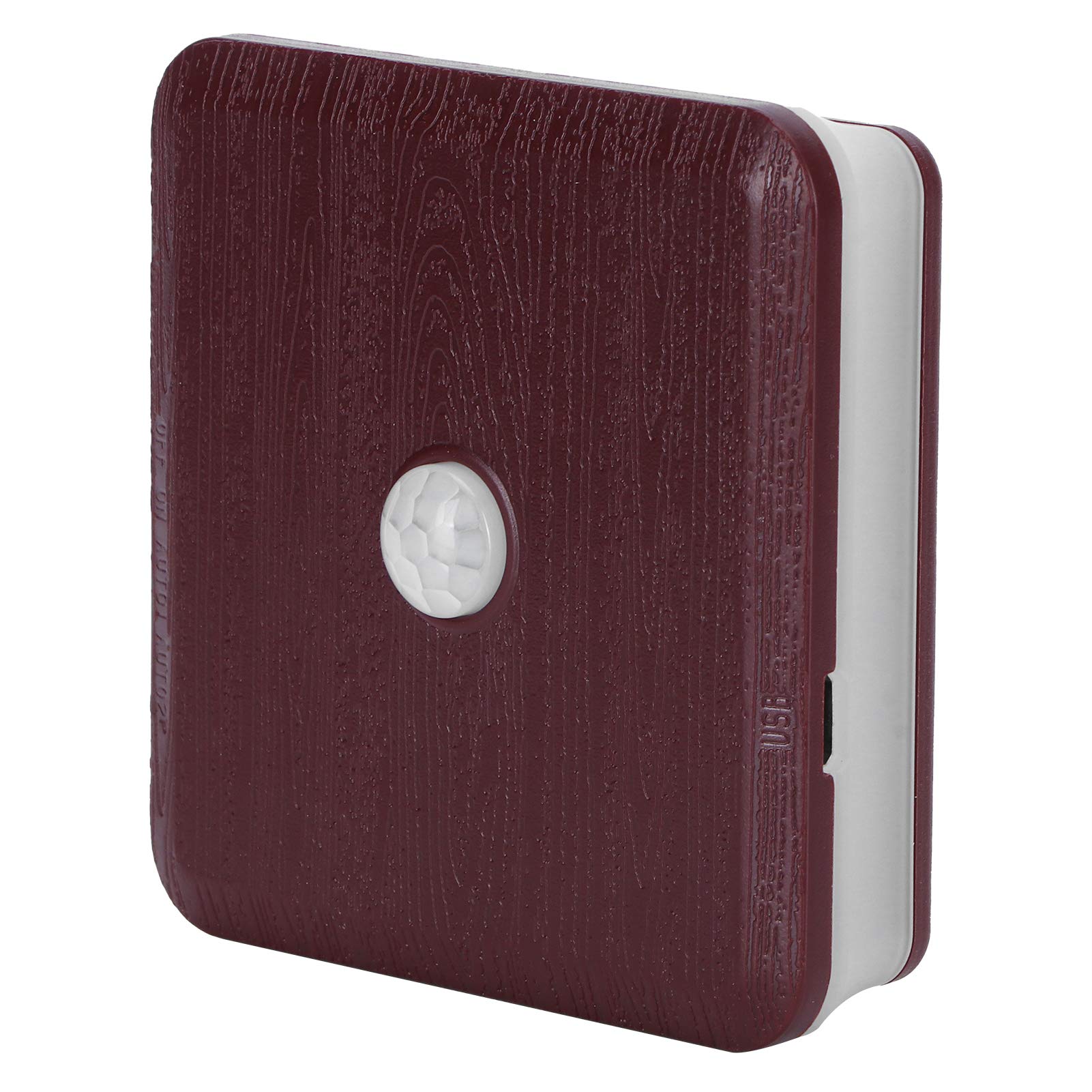Smart Sensor LED Night Light with USB Charging - Auto Motion Activated Night Lamp for Hallway, Bedroom, Kids Room, Kitchen & Stairway (Red Wood Grain) - Perfect for Nighttime Safety & Convenience