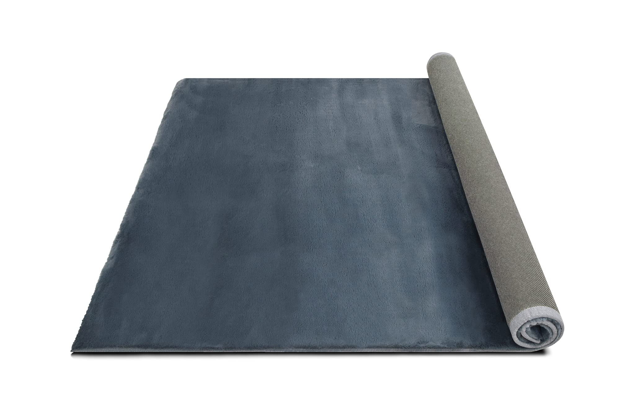 Luxury Faux Fur Shaggy Area Rug 5' x 7' - Soft Plush Non-Slip Carpet for Living Room, Nursery, Kids Room - Modern Home Decor in Dark Gray - Perfect for Cozy Floor Seating & Play Areas