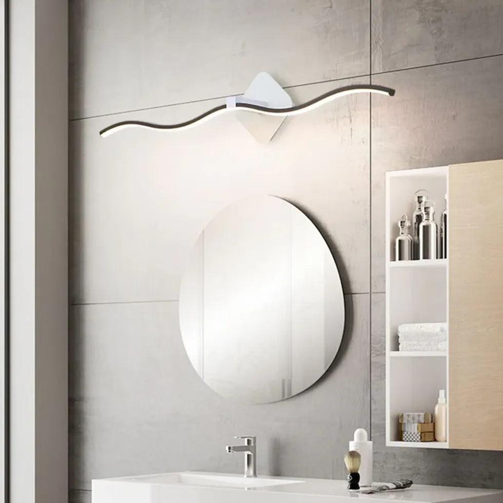Wave Linear LED Bathroom Mirror Lights - Modern Vanity Lighting with Dimmable Touch Control, IP44 Waterproof for Bathroom, Bedroom & Makeup Area - Perfect for Shaving, Grooming & Decorative Ambiance
