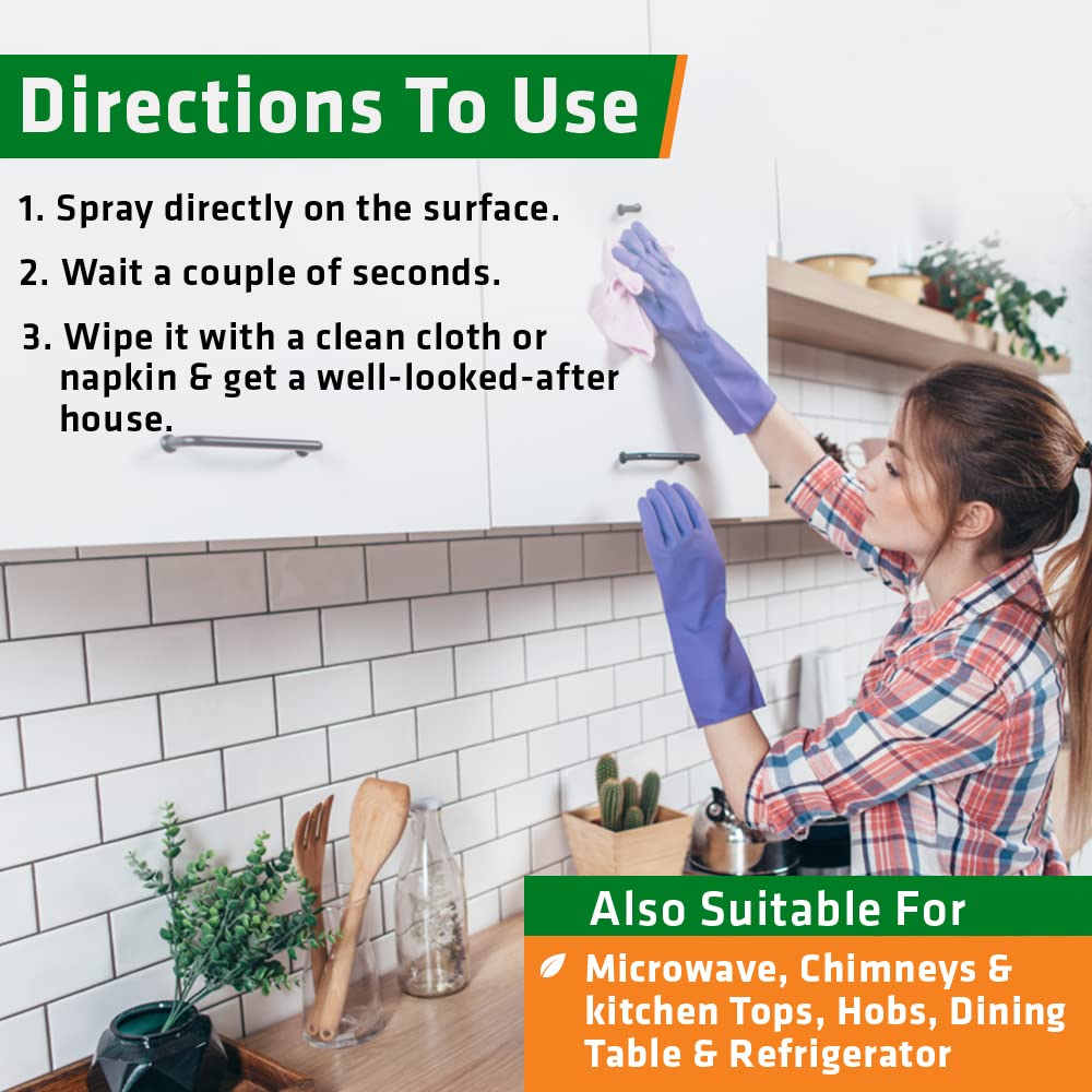 Herbal Strategi Kitchen Cleaner Spray - 500ml | Natural Disinfectant & Insect Repellent | Safe for Skin, Babies & Pets | 100% Plant-Based Formula | Eco-Friendly Non-Toxic Cleaner | Perfect for Countertops, Sinks & Food Prep Areas