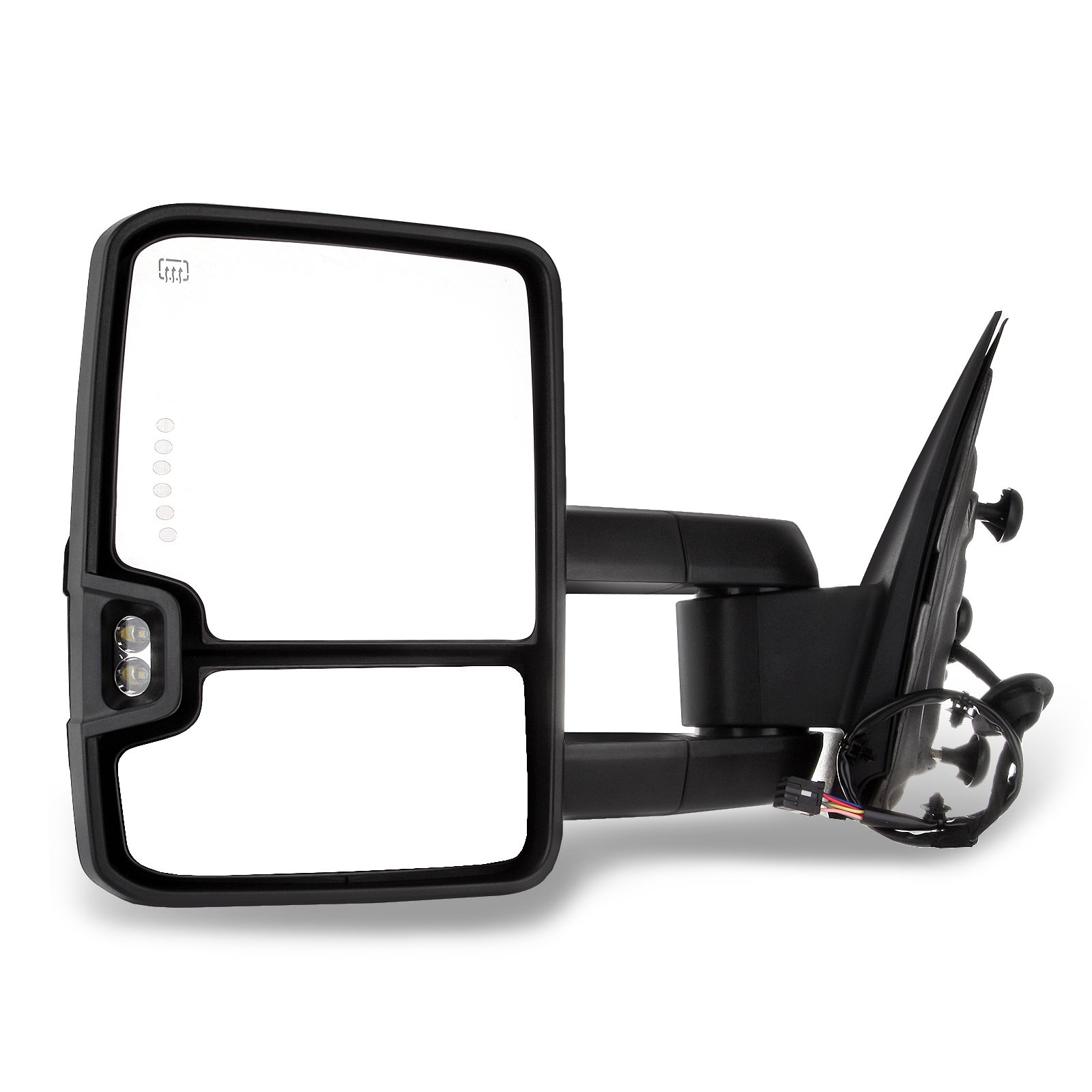 CCiyu Power Heated Towing Mirrors for 2014-2018 Chevy Silverado 1500/2500/3500 & GMC Sierra 1500/2500/3500 - Enhanced Visibility for Safe Towing & Trailering