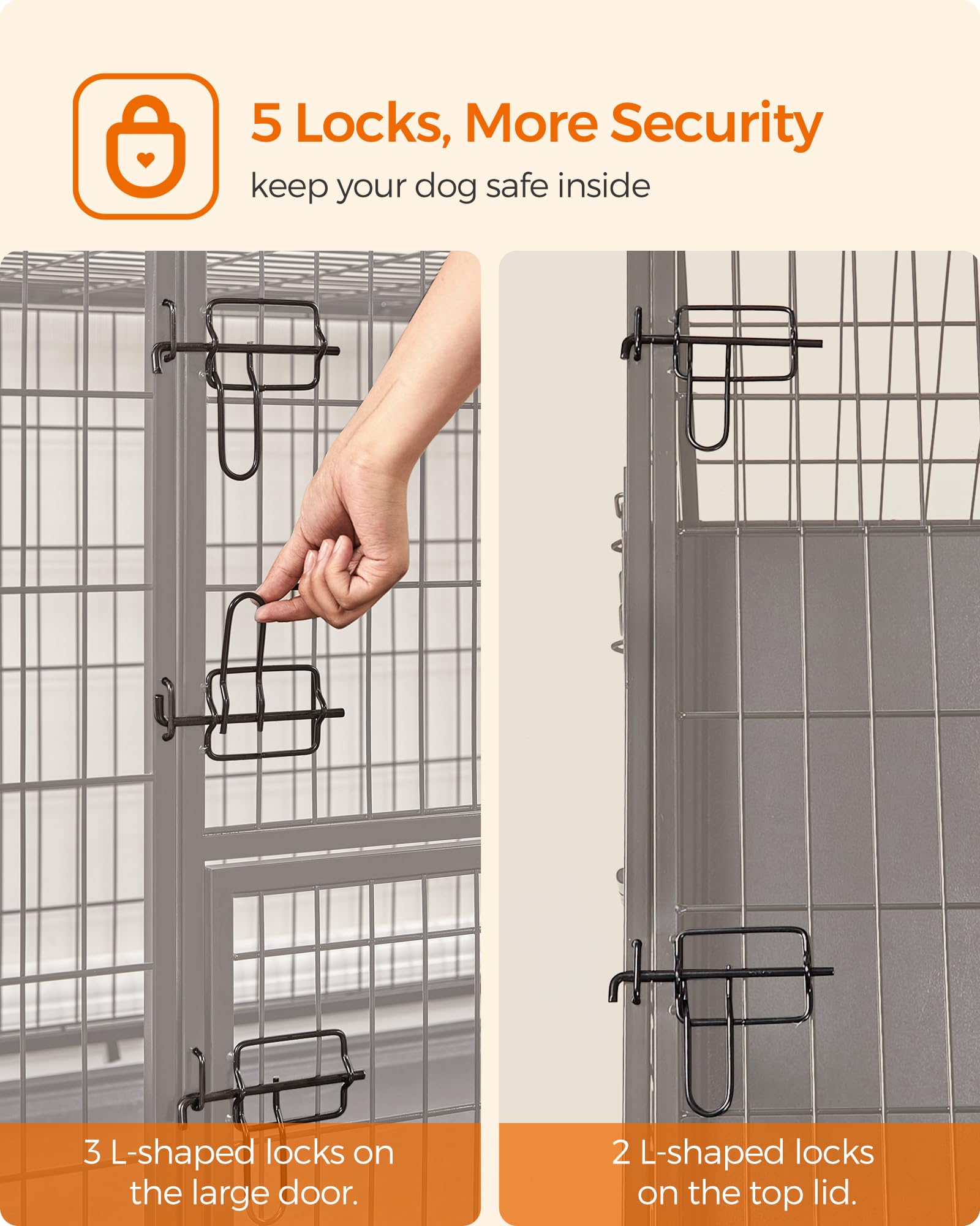 Feandrea Heavy-Duty Dog Crate - XL 42.1