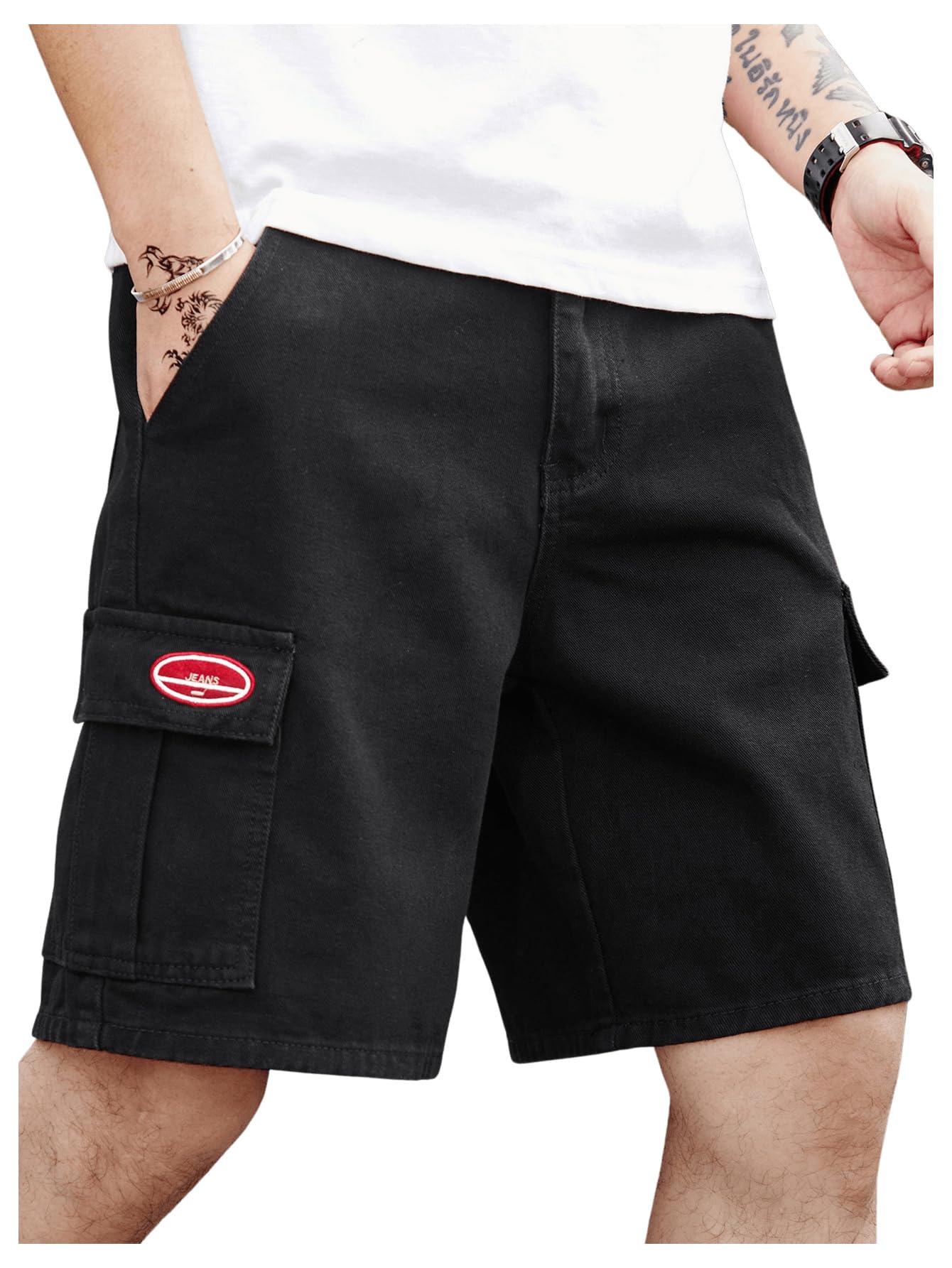 Verdusa Men's Straight Leg Denim Cargo Shorts - Casual Bermuda Jean Shorts for Men | Comfortable & Stylish Summer Shorts for Outdoor Activities, Travel & Everyday Wear