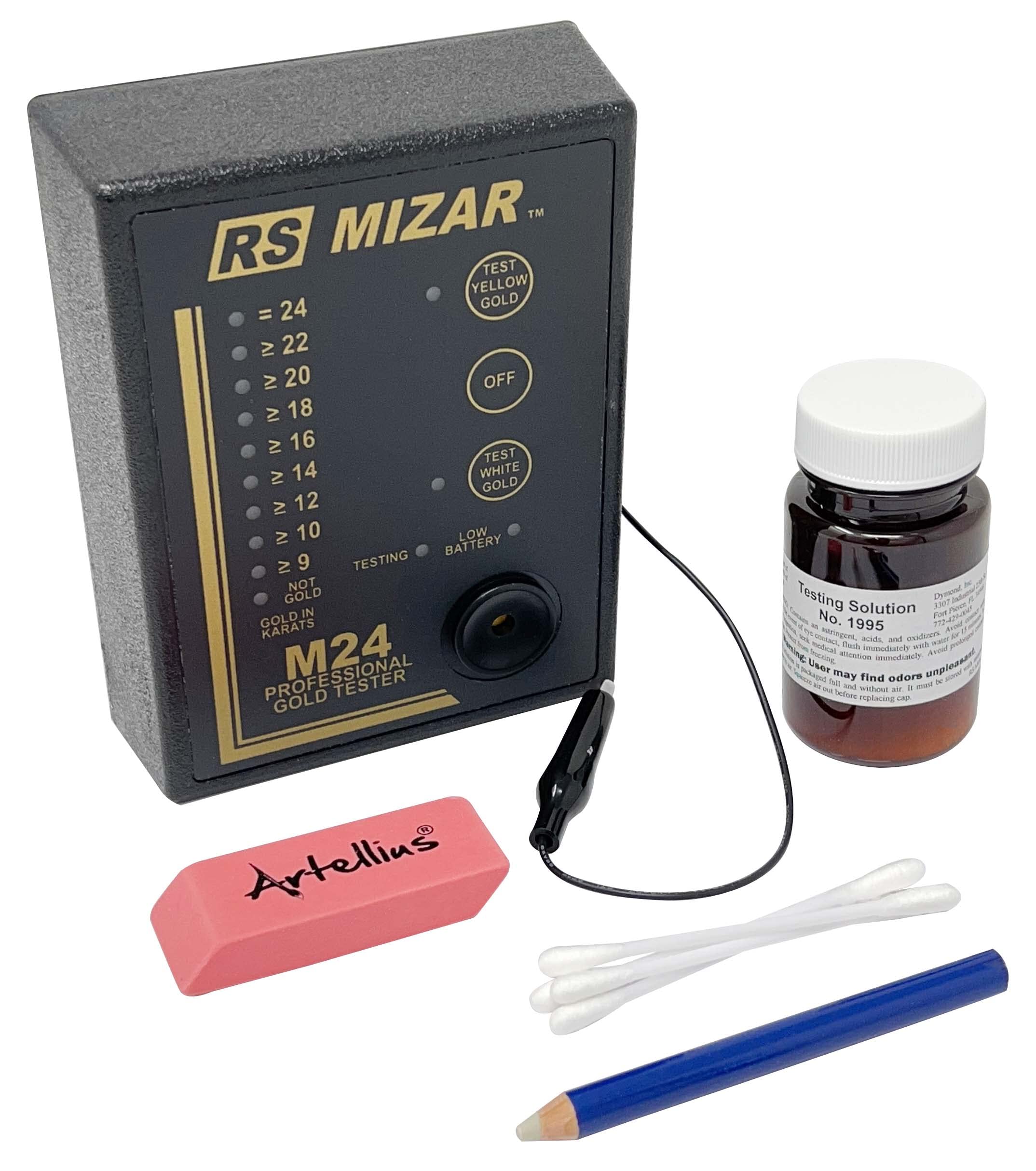 Digital M-24 Mizar Gold Karat Tester - Precise Jewelry Metal Testing Tool for Jewelers, Pawn Shops & Coin Collectors | Perfect for Authenticating Gold, Silver & Platinum Jewelry