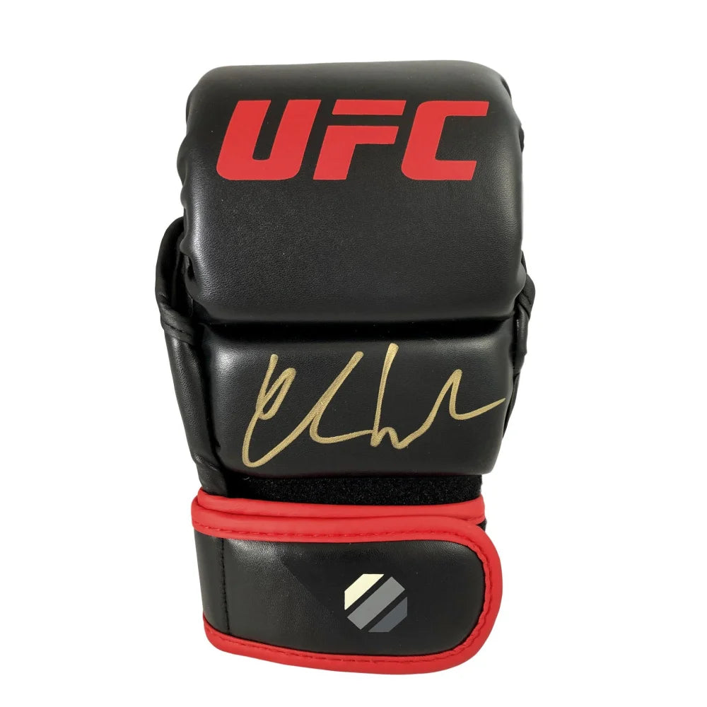 Chris Weidman Signed UFC Black Sparring Gloves - Authentic Autograph with COA & JSA Certification - Collectible MMA Memorabilia for Fans, Training, and Display
