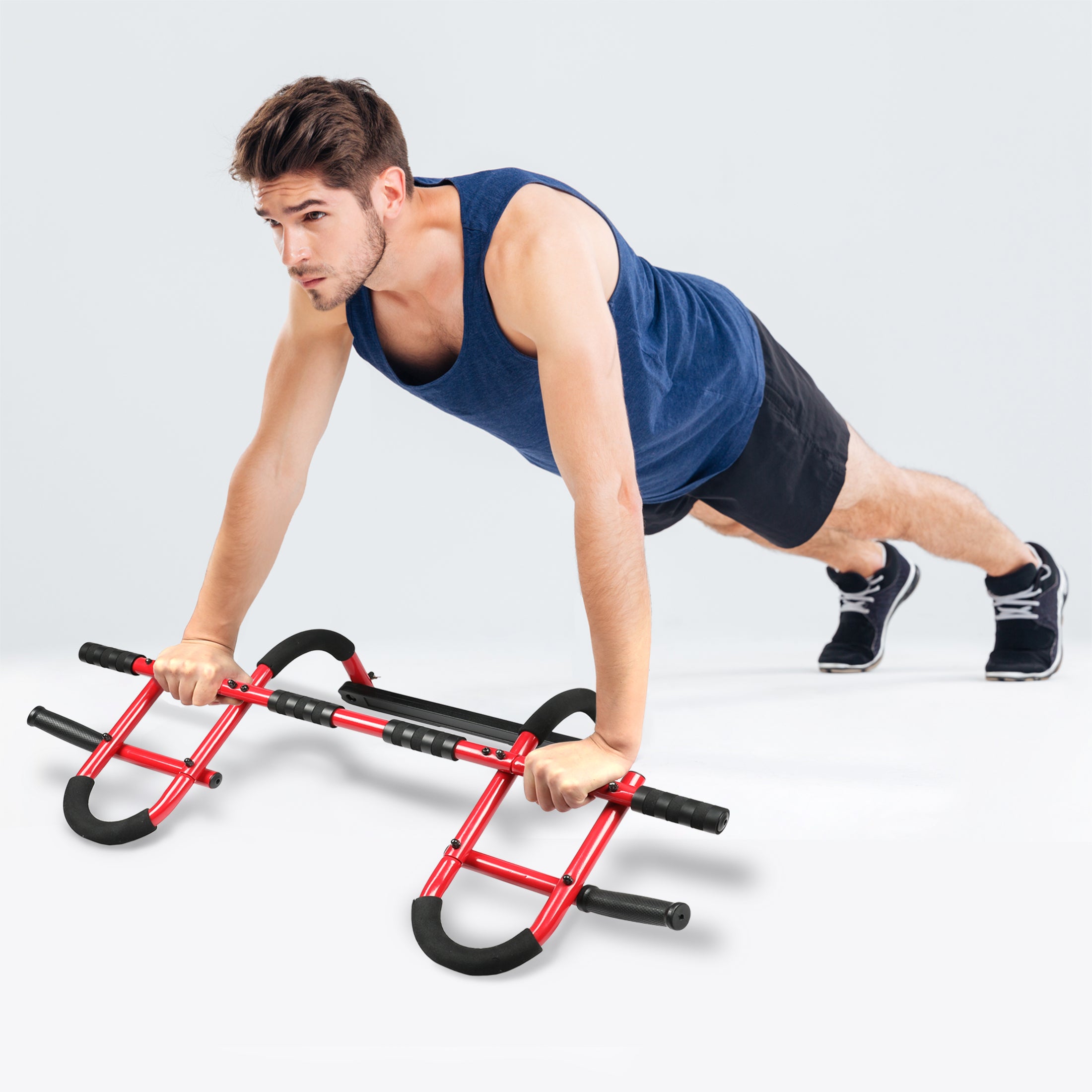 PRCTZ Adjustable Pull Up Bar for Doorway - Heavy Duty Home Gym Equipment for Strength Training, Chin Ups & Workouts - Perfect for Home, Office & Travel Fitness