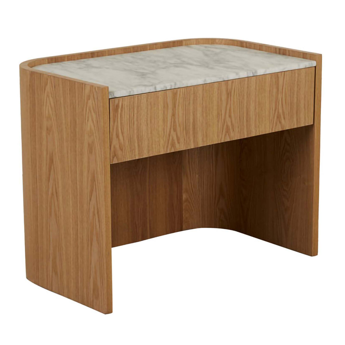 Globe West Elsie Bedside Table - Modern Nightstand with Storage Drawer for Bedroom, Living Room & Office - Stylish Wooden End Table with Shelf