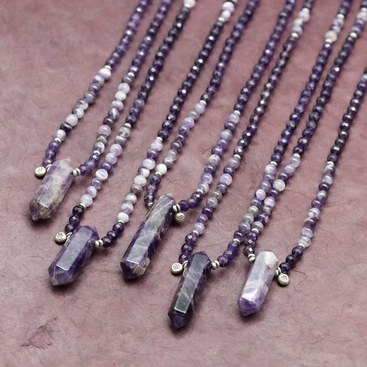 Natural Amethyst Chakra Healing Mala Beads - Meditation, Yoga & Spiritual Energy Balancing Jewelry for Stress Relief & Positive Vibes
