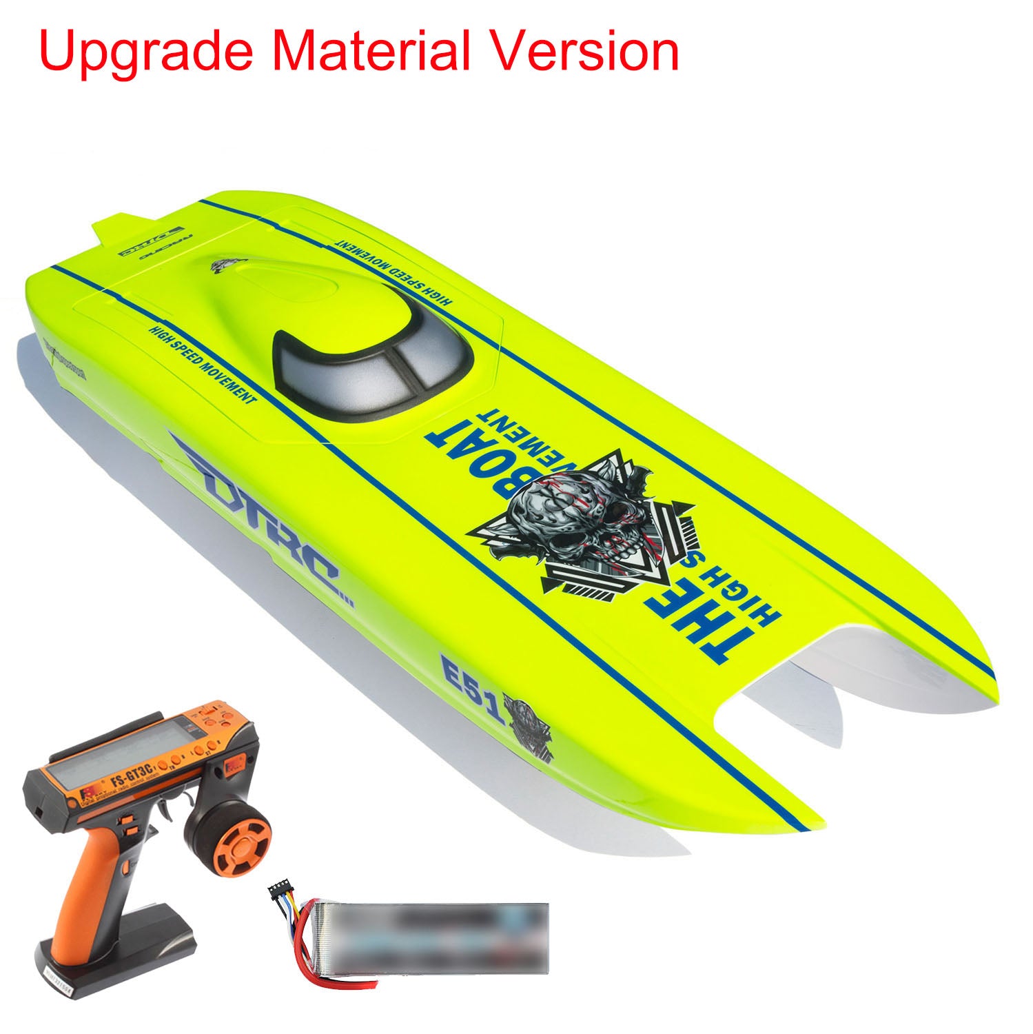 DTRC E51 Electric RC Boat Ready-to-Run (RTR) with Kevlar Waterproof Design - Remote Control Racing Boat with Metal Propellers for Adults & Kids - Perfect for Pool, Lake & Hobby Racing