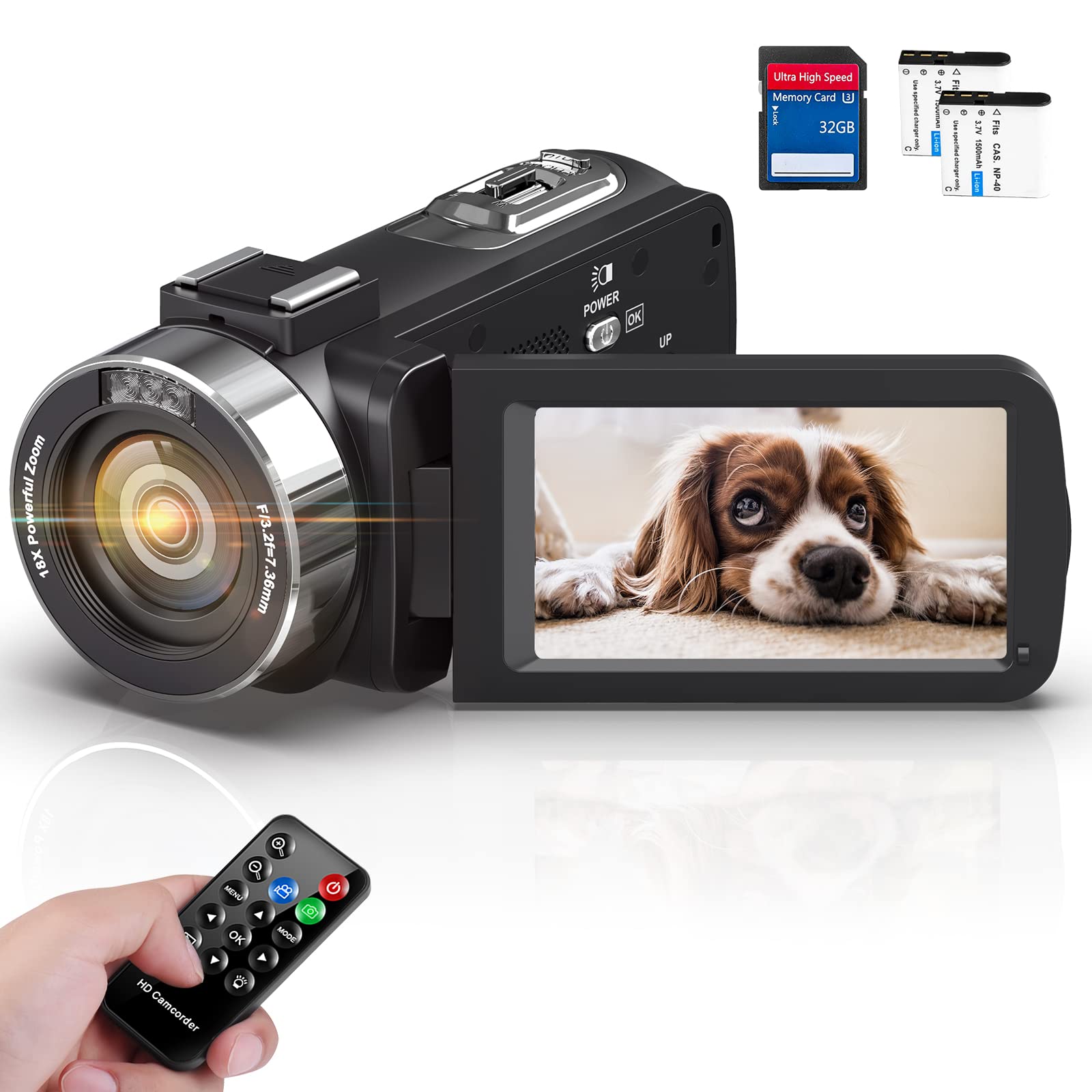 4K Ultra HD 48MP Camcorder with IR Night Vision & 18X Digital Zoom - 3