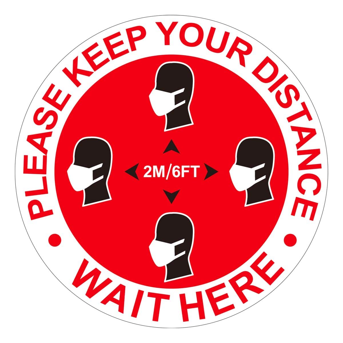 10 Pack Social Distancing Floor Decals - Non-Slip Adhesive Stickers for Retail Stores, Offices & Public Spaces - Perfect for COVID Safety Markings & Queue Management