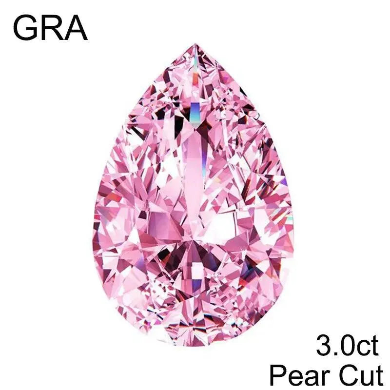 **100% Real Pink Loose Moissanite Gemstone - Lab-Created for Women's Jewelry (Round/Pear/Emerald/Oval Cut) | GRA Certified | Perfect for Engagement Rings, Wedding Bands & Fashion Jewelry**