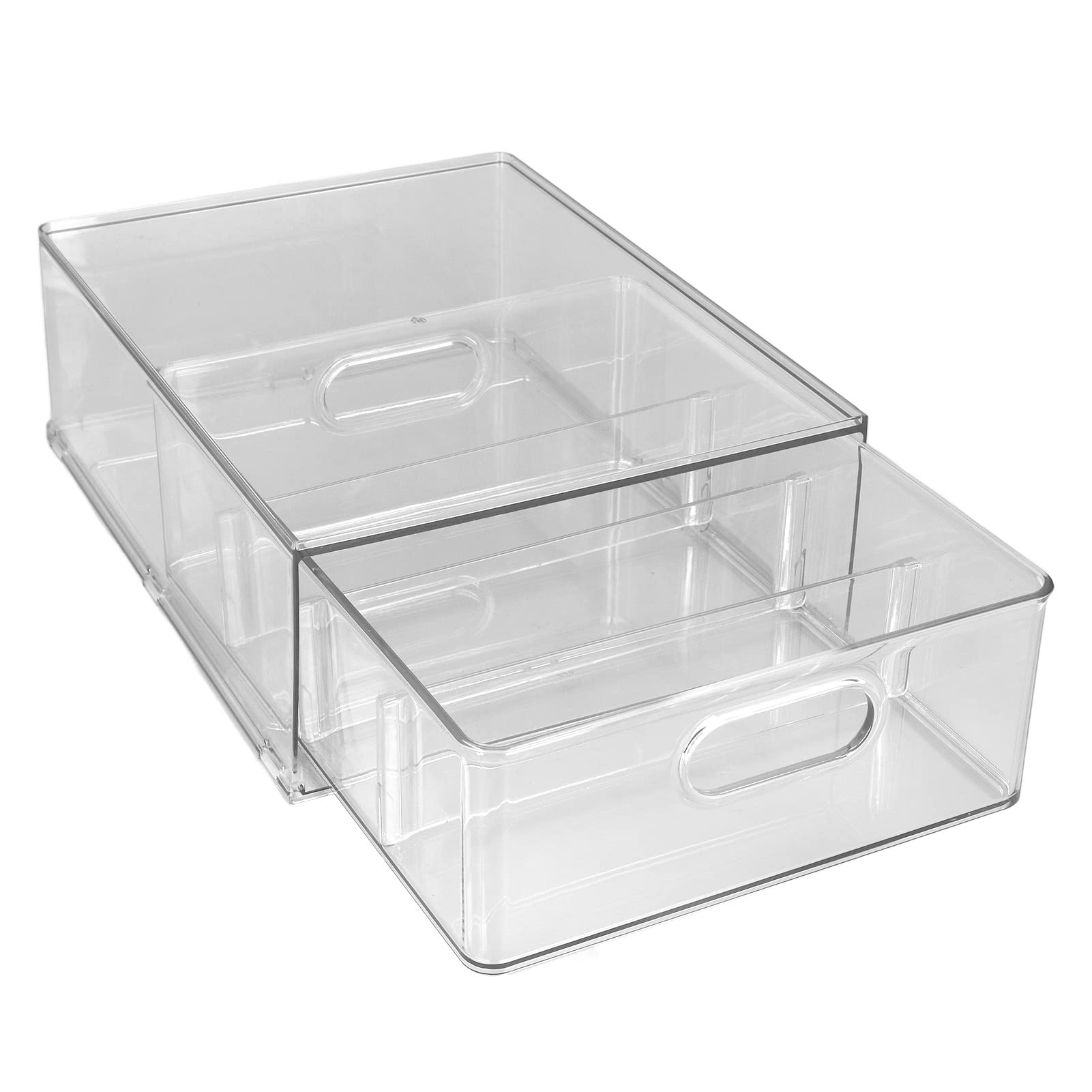 CHICIRIS Stackable Drawer Organizer - Multifunctional Office & Bathroom Storage Box for Stationery, Makeup, Toothpaste, Hairspray, Soap & Facial Tissues - Perfect for Desk Drawers, Vanity Countertops & Bathroom Cabinets