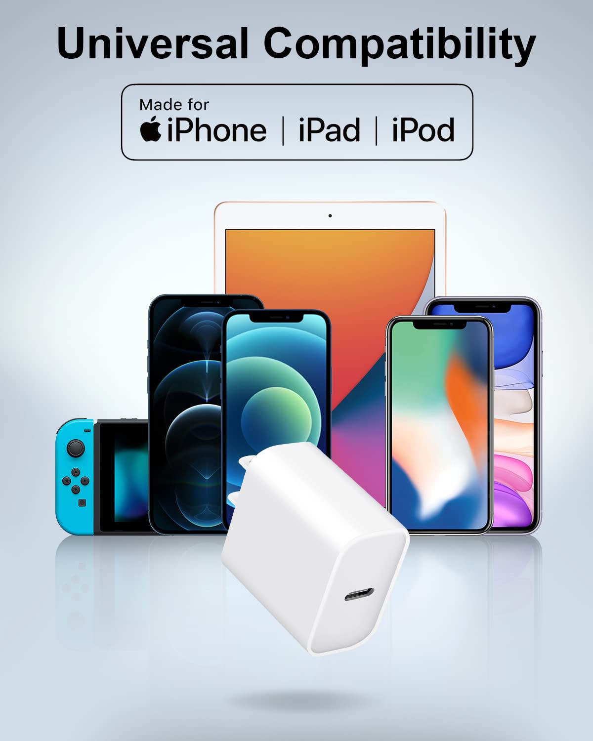 2-Pack 20W USB C Fast Charger Block - PD Compatible Charger for iPhone 16/15/14/13/12/11 Pro Max/Mini/Plus, iPad, Galaxy S23/S22/S21, Pixel 9/8/7/6 & Android Phones - Perfect for Travel, Office & Home Charging