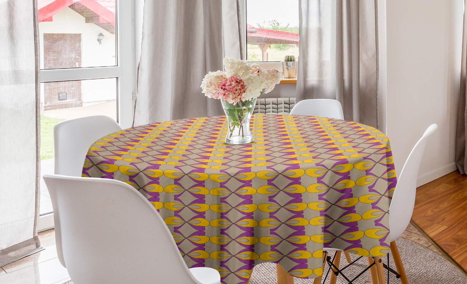 Ambesonne Abstract Round Tablecloth 60