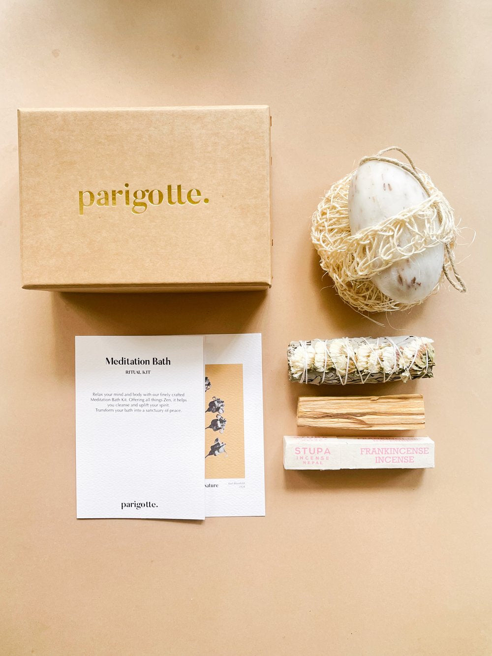 Parigotte Meditation & Bath Ritual Kit - Relaxing Aromatherapy Gift Set for Stress Relief & Self Care | Perfect for Spa Nights, Yoga Sessions & Bedtime Routines
